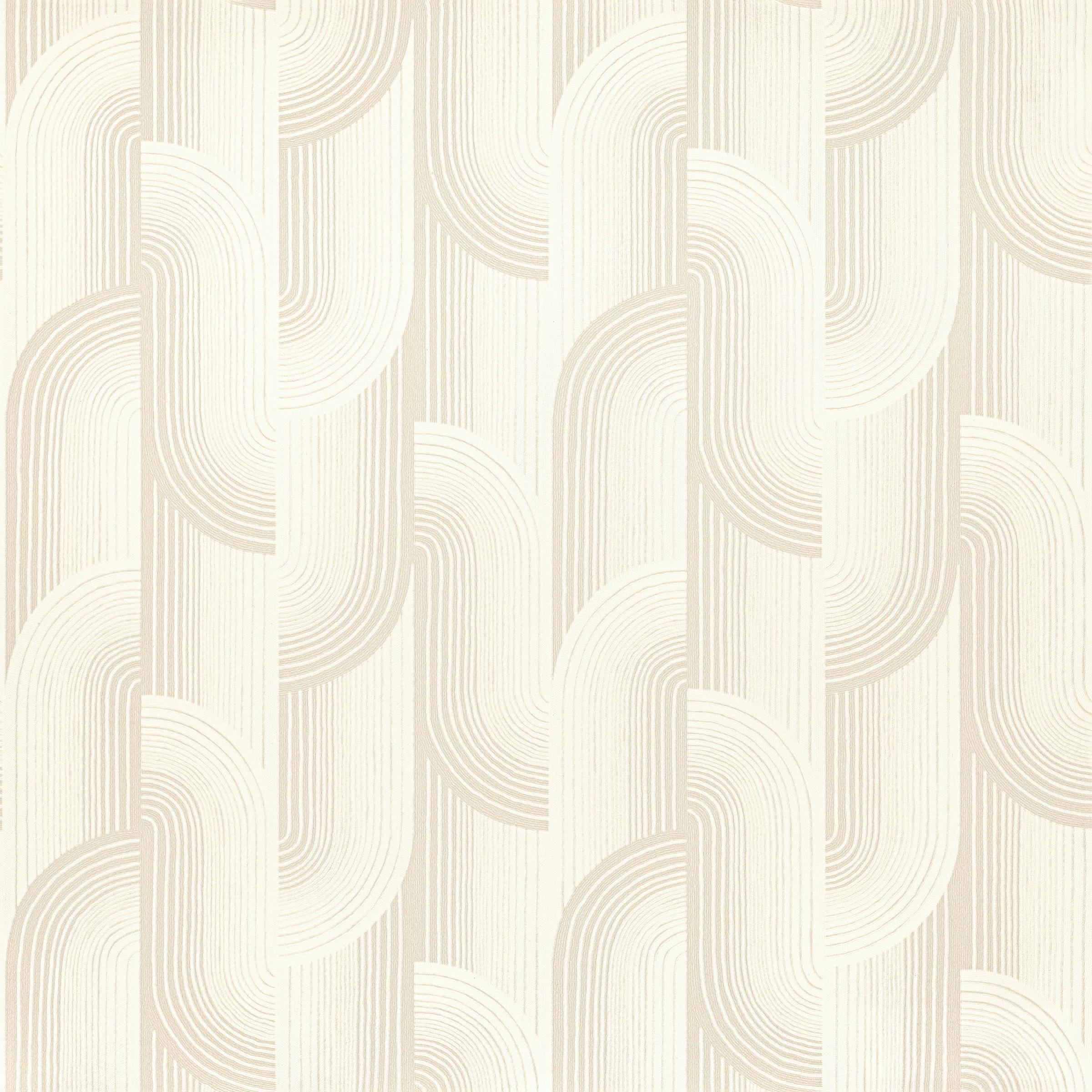 Grandeco Ivory Boutique Romaine Art Deco Luxury Weight Embossed Wallpaper,