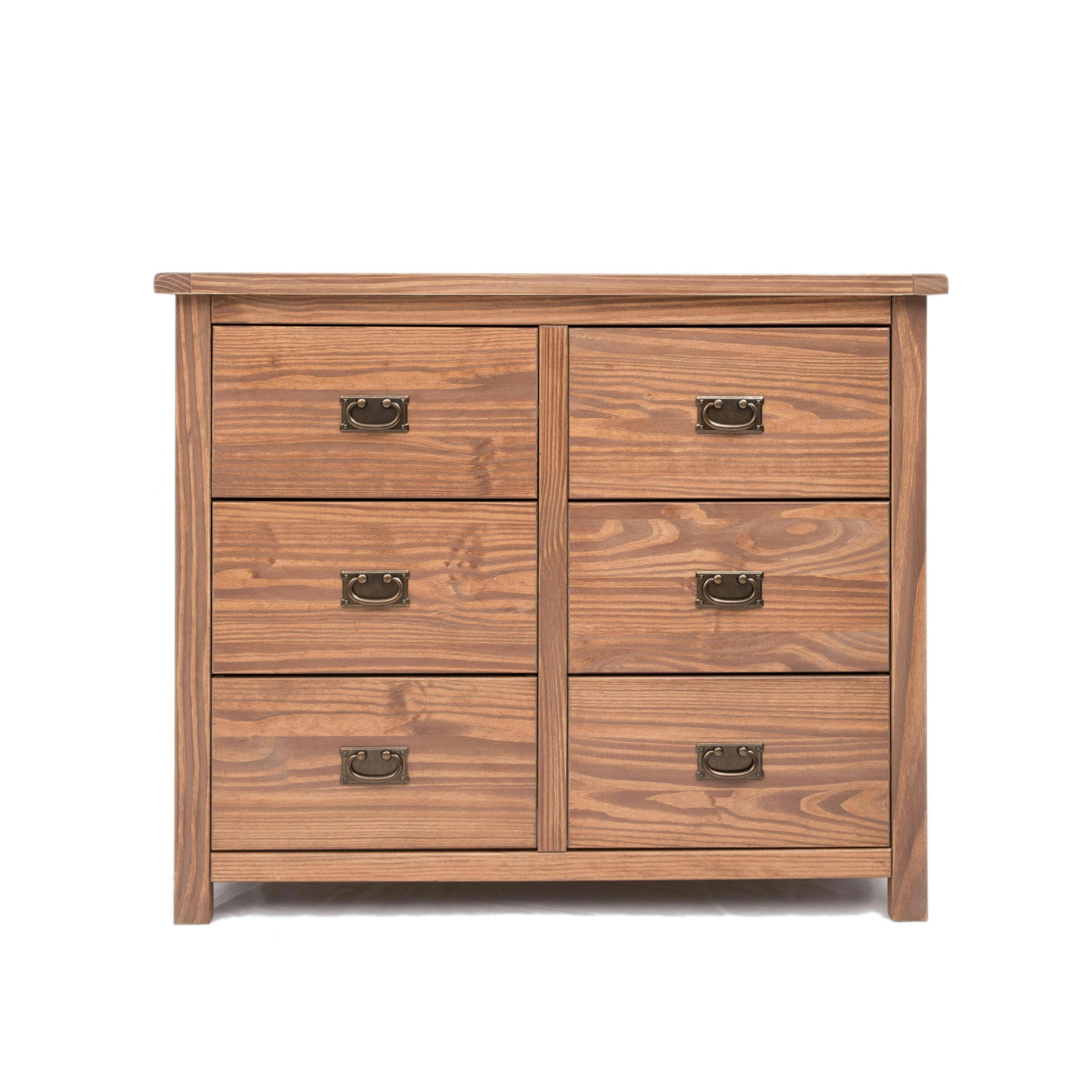 Cabinet Bits Brown Padua 6 Drawer Chest Of Drawers Bras Drop Handle