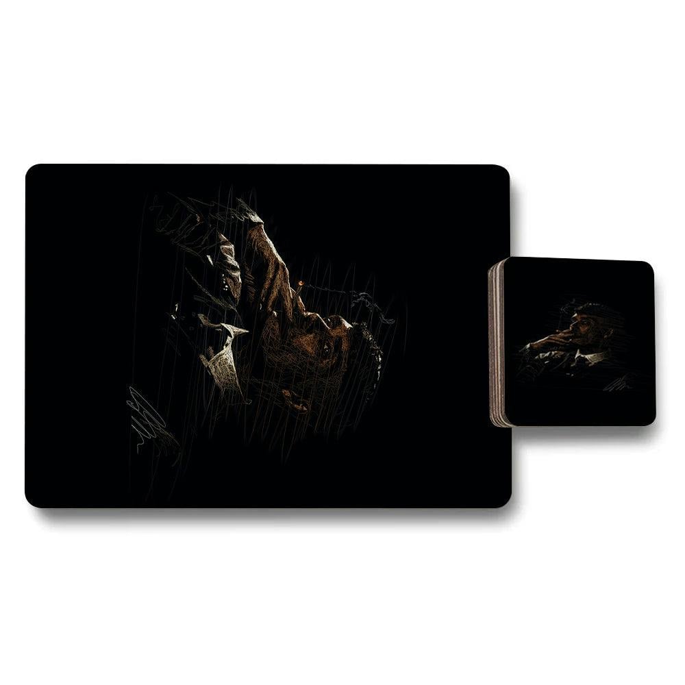 Rackhams Black Set Of 12 Placemats And Coasters 11X8 Inch Placemats 3.7 Inch Coasters