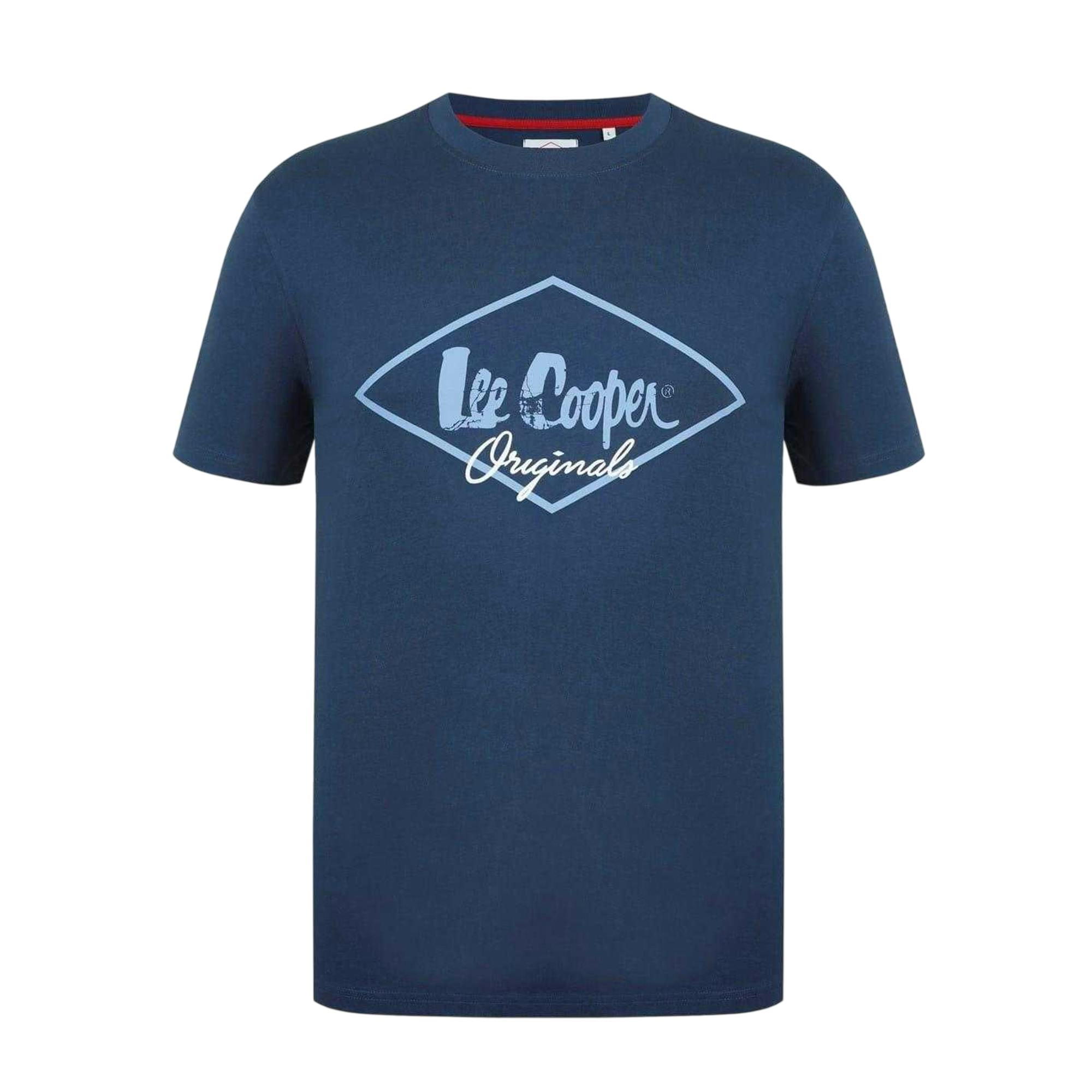 Lee Cooper Men's Blue Originals Logo T-Shirt - Vintage - Xxl - Vintage - 100% Cotton