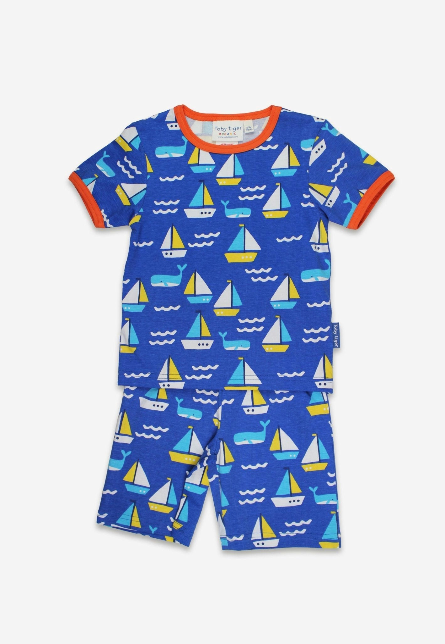 Toby Tiger Organic St Ives Print Short Pyjamas - 7-8Y / 128Cm