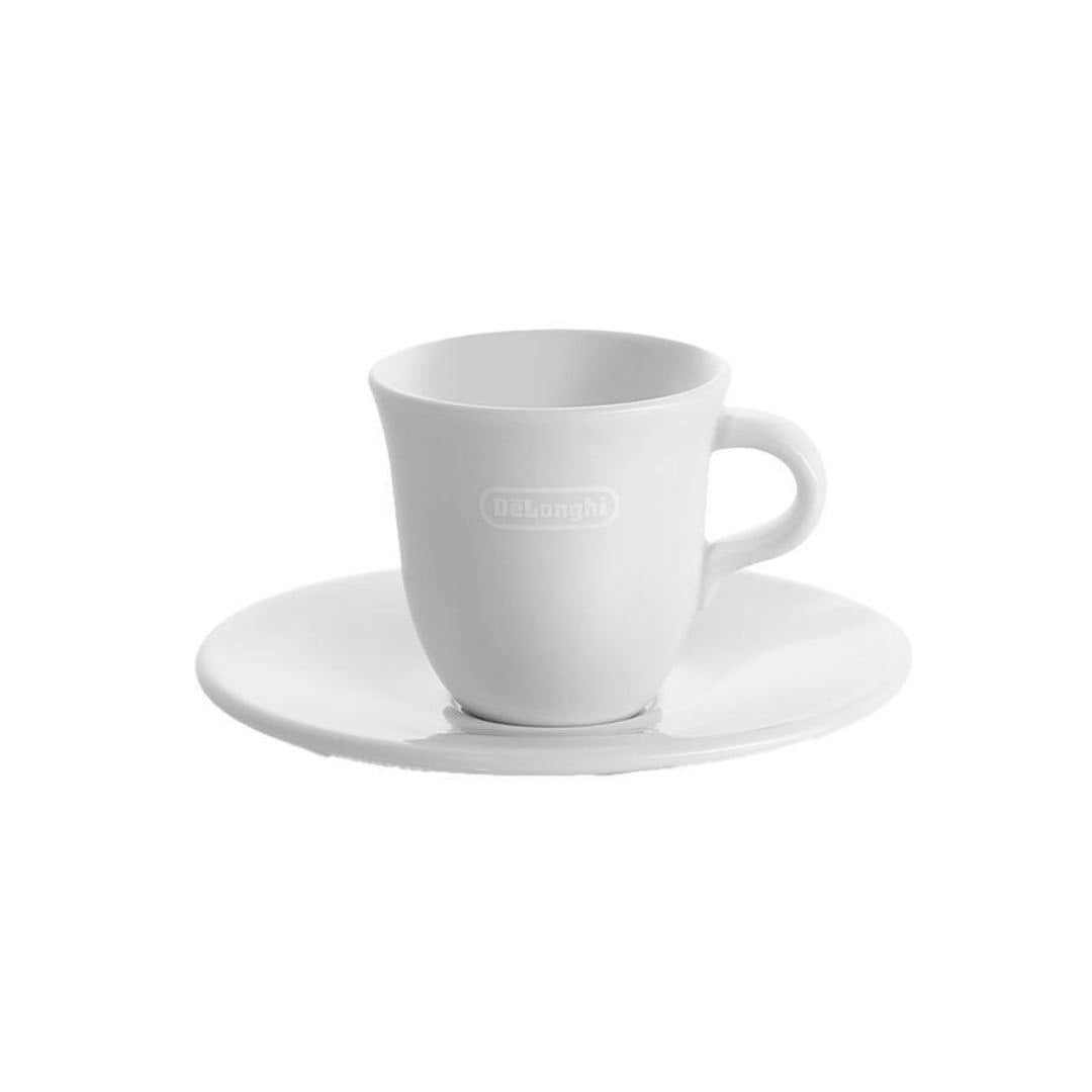 De’longhi White De'longhi Dlsc308 Ceramic Espresso Cups Twin Pack With Saucers 70Ml