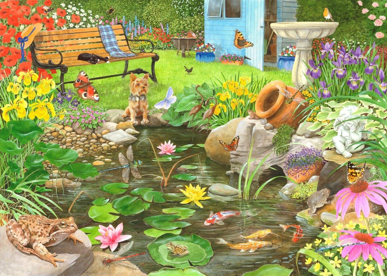 The House Of Puzzles Lily Pond - 1000 Piece Jigsaw Puzzle