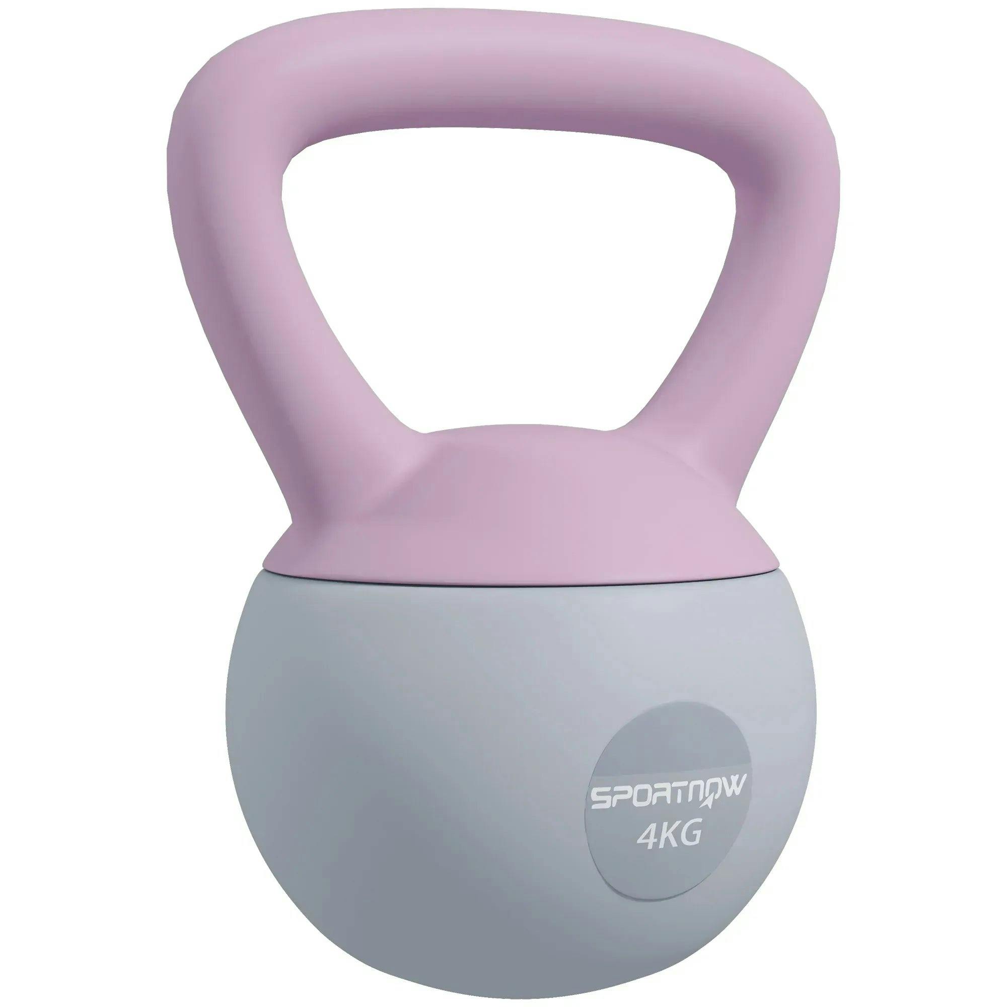 Sportnow 4Kg Kettlebell With Soft Body And Non-Slip Handle, Purple And Grey - Image 6