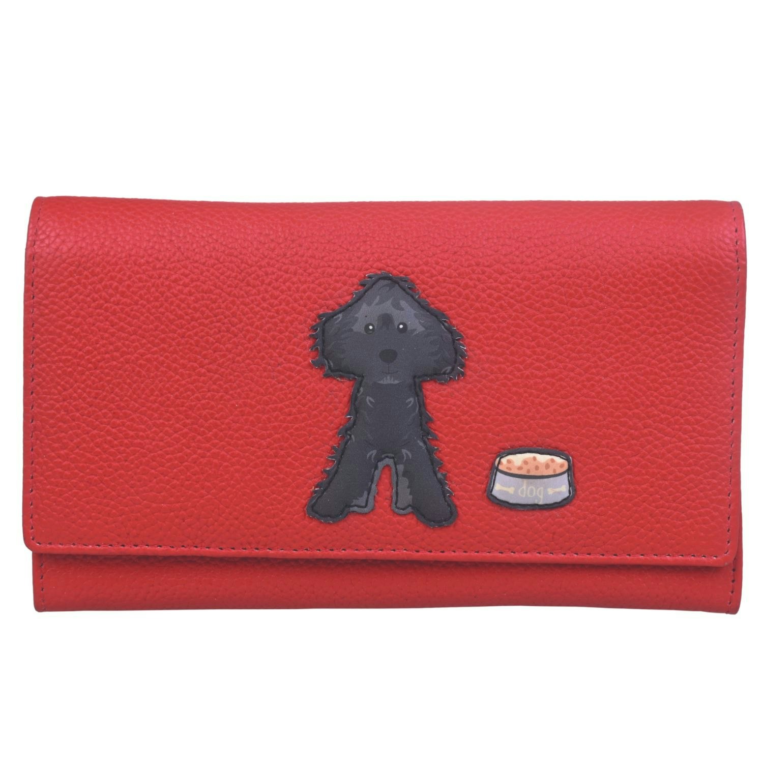 Mala Leather Red Bertie Cockapoo Dog Purse – Soft Leather – Rfid Protected