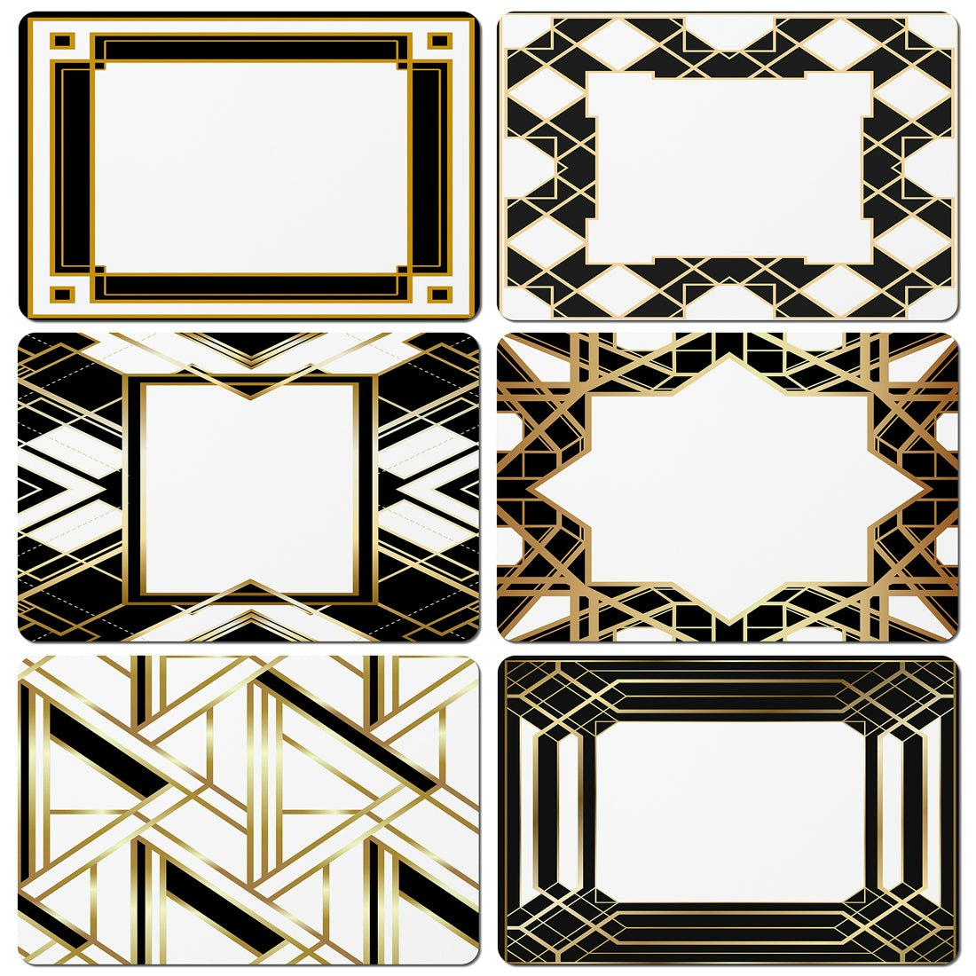 Benjamin Tate Design Black/Gold Art Deco In & Collection (Placemat) Size 6