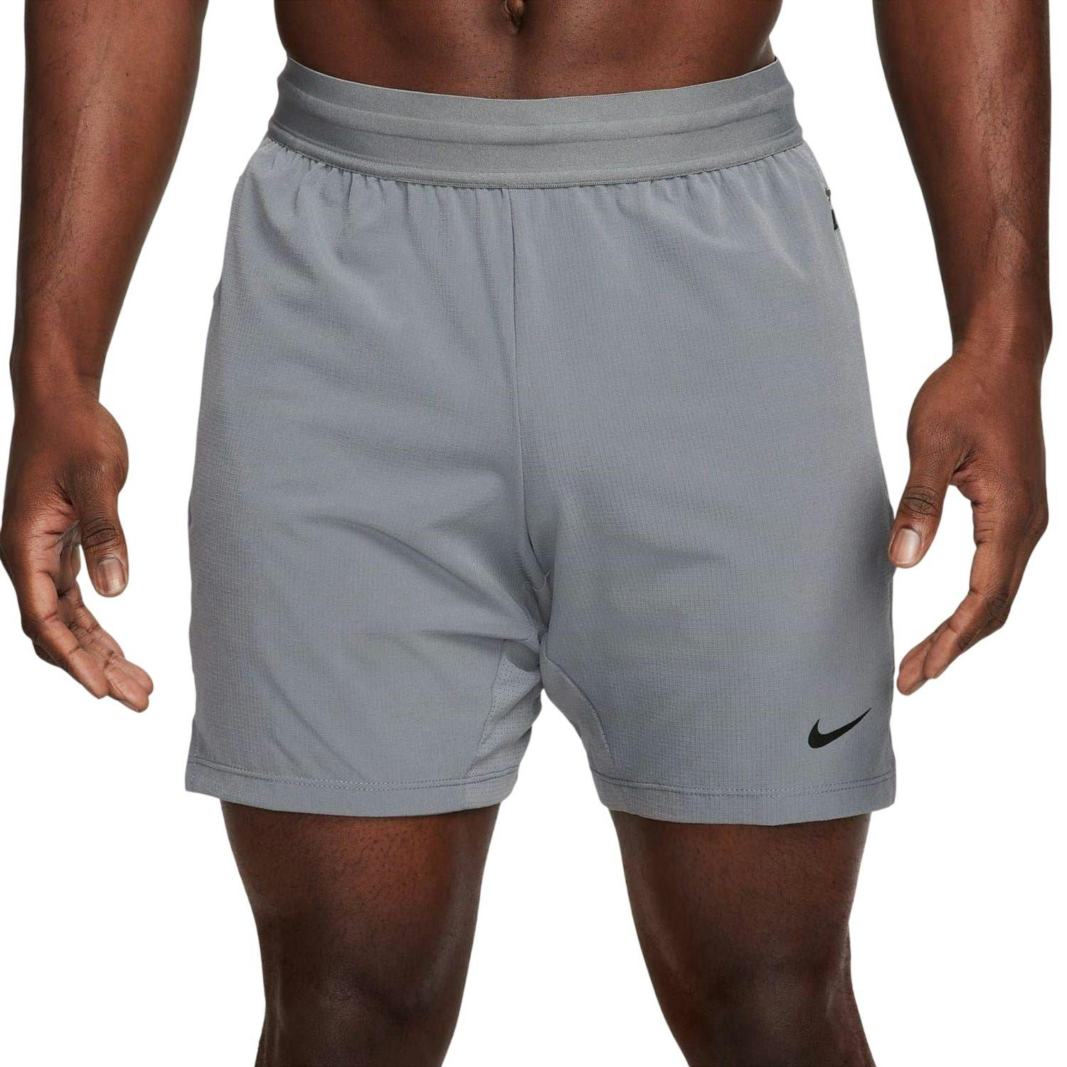 Nike Men's Grey Pro Rep Flexible Dri-Fit Shorts - Xxl - 88% Polyester/12% Elastane