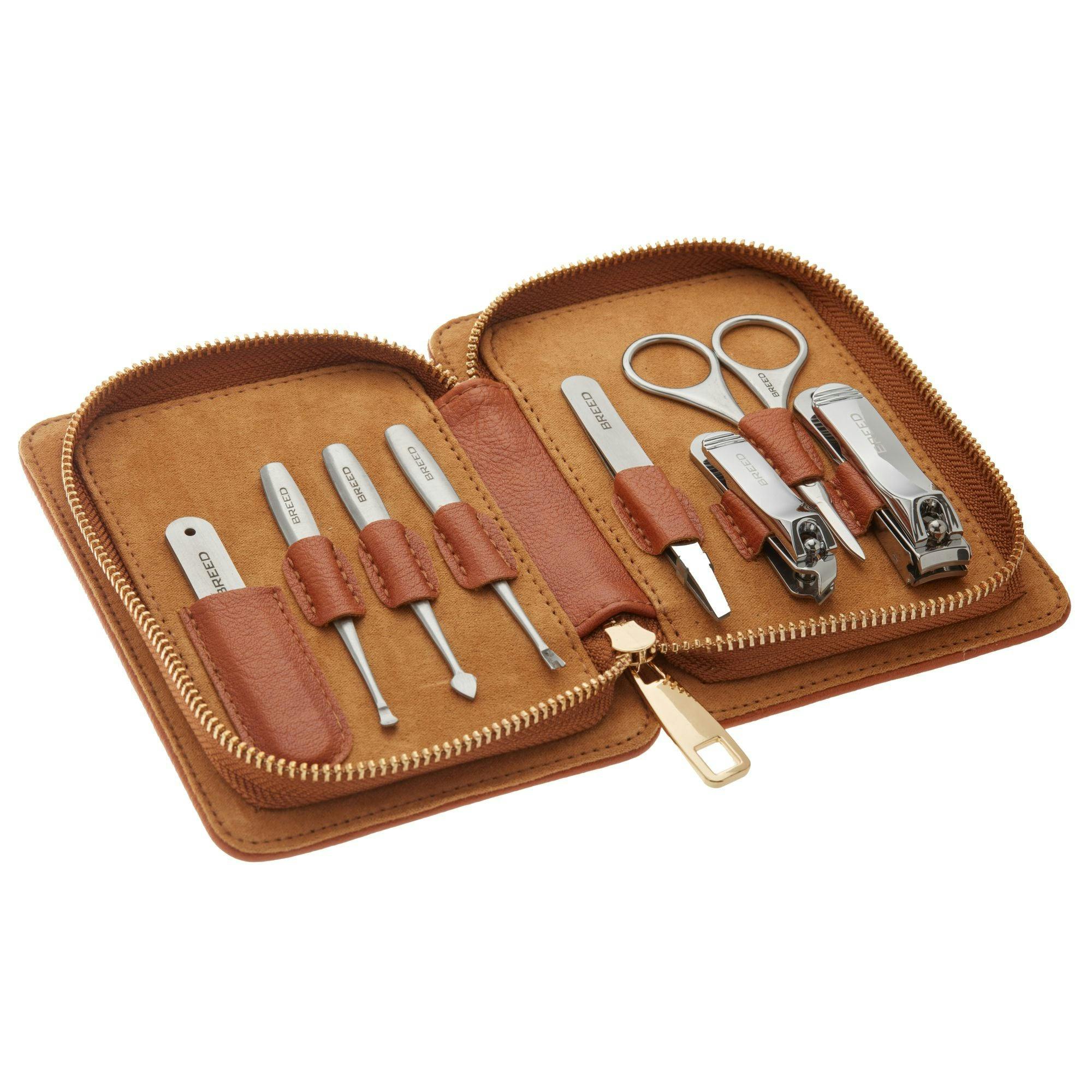 Breed Katana 8 Piece Surgical Steel Groom Kit - Camel