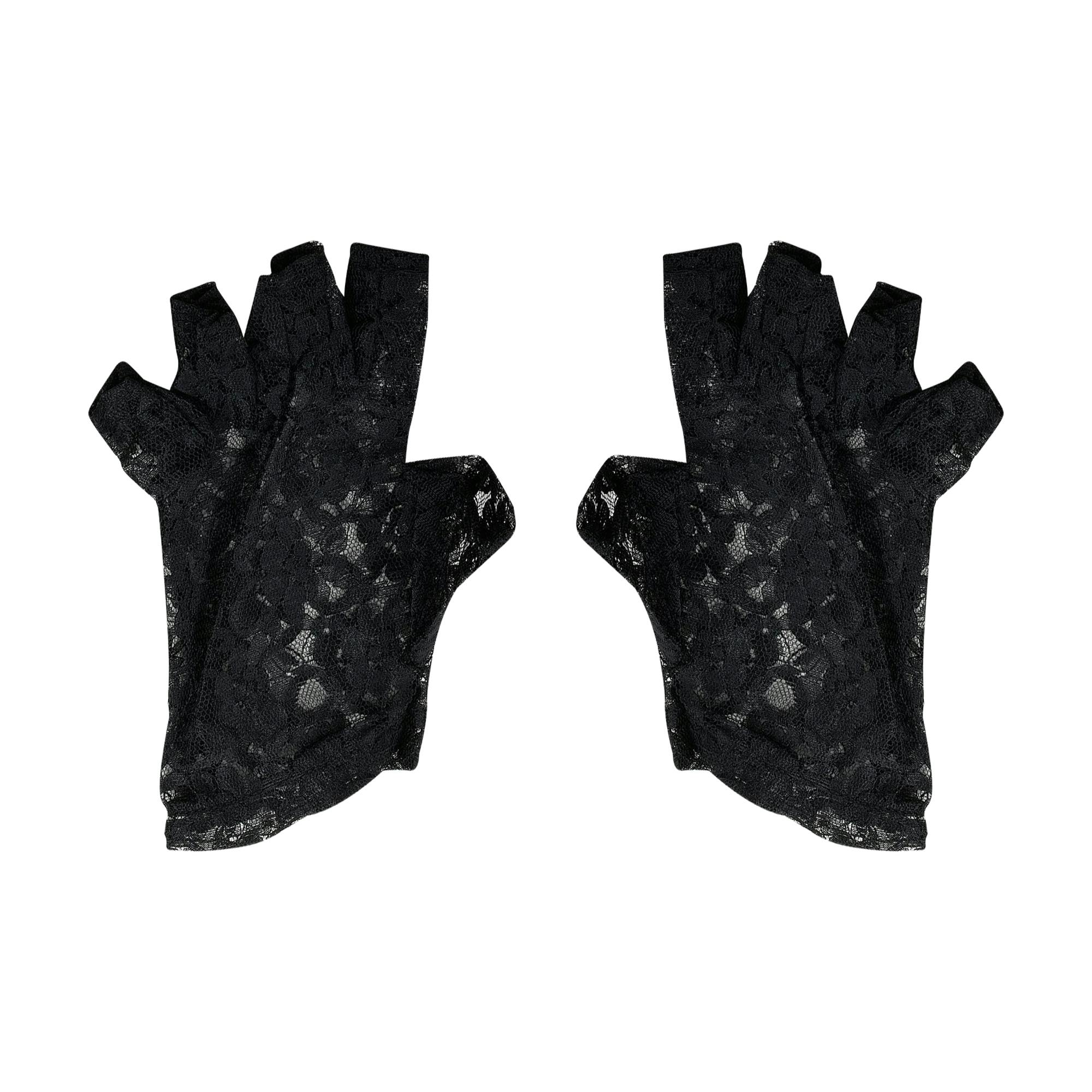 Bristol Novelty Women's Black Fingerless Lace Gloves - One Size