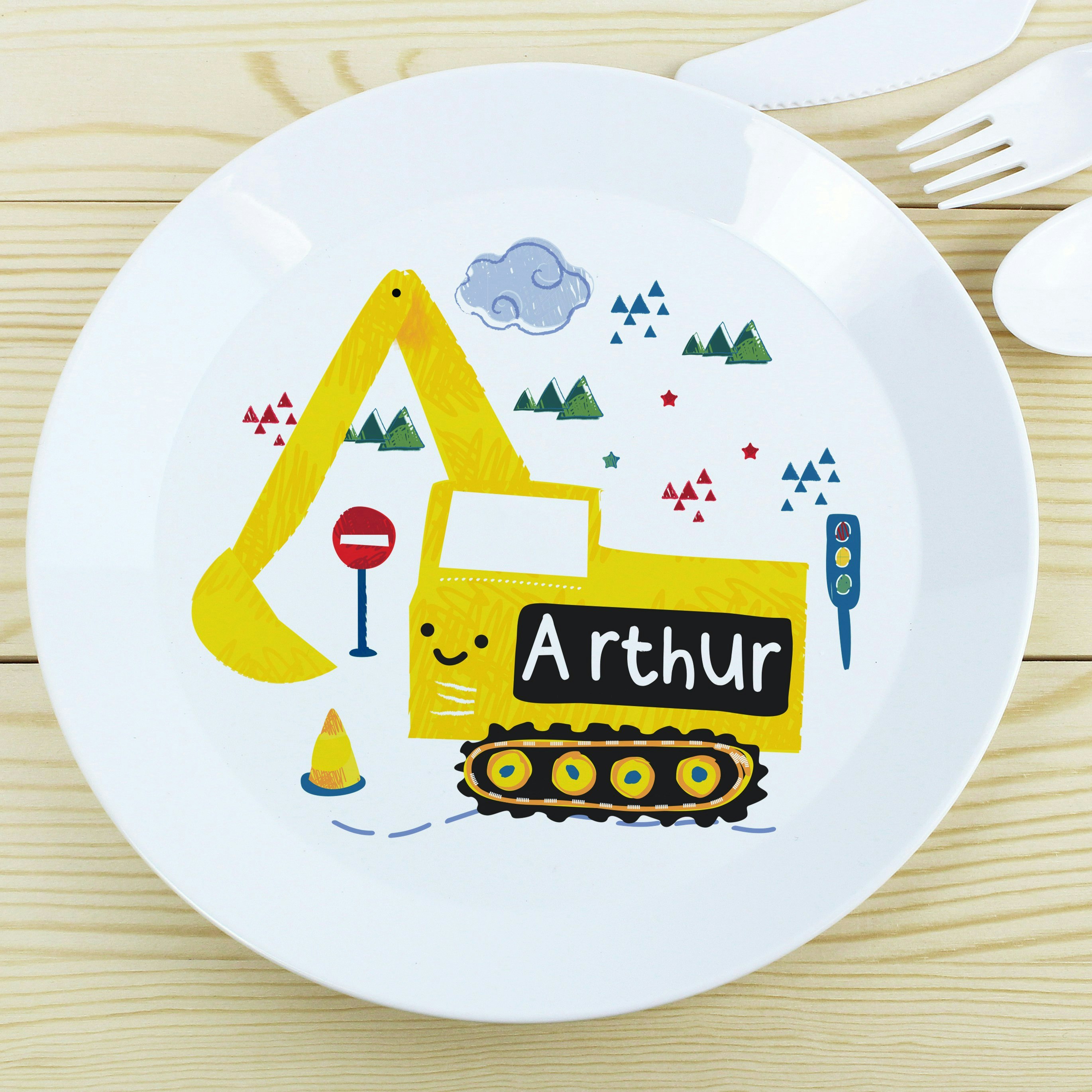 Personalised Memento Company Personalised Digger Plastic Plate