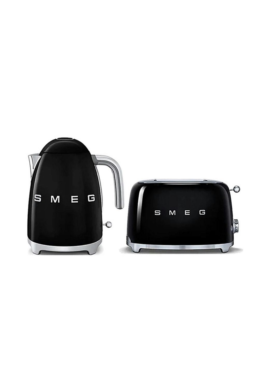 Smeg Black Bundle Set Klf03 Kettle & Tsf01 Slice Toaster Size 2