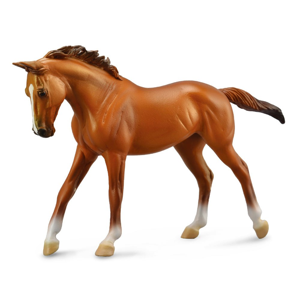 Collecta Thoroughbred Mare Chestnut Horse Toy - Hand-Painted And Designed By Experts