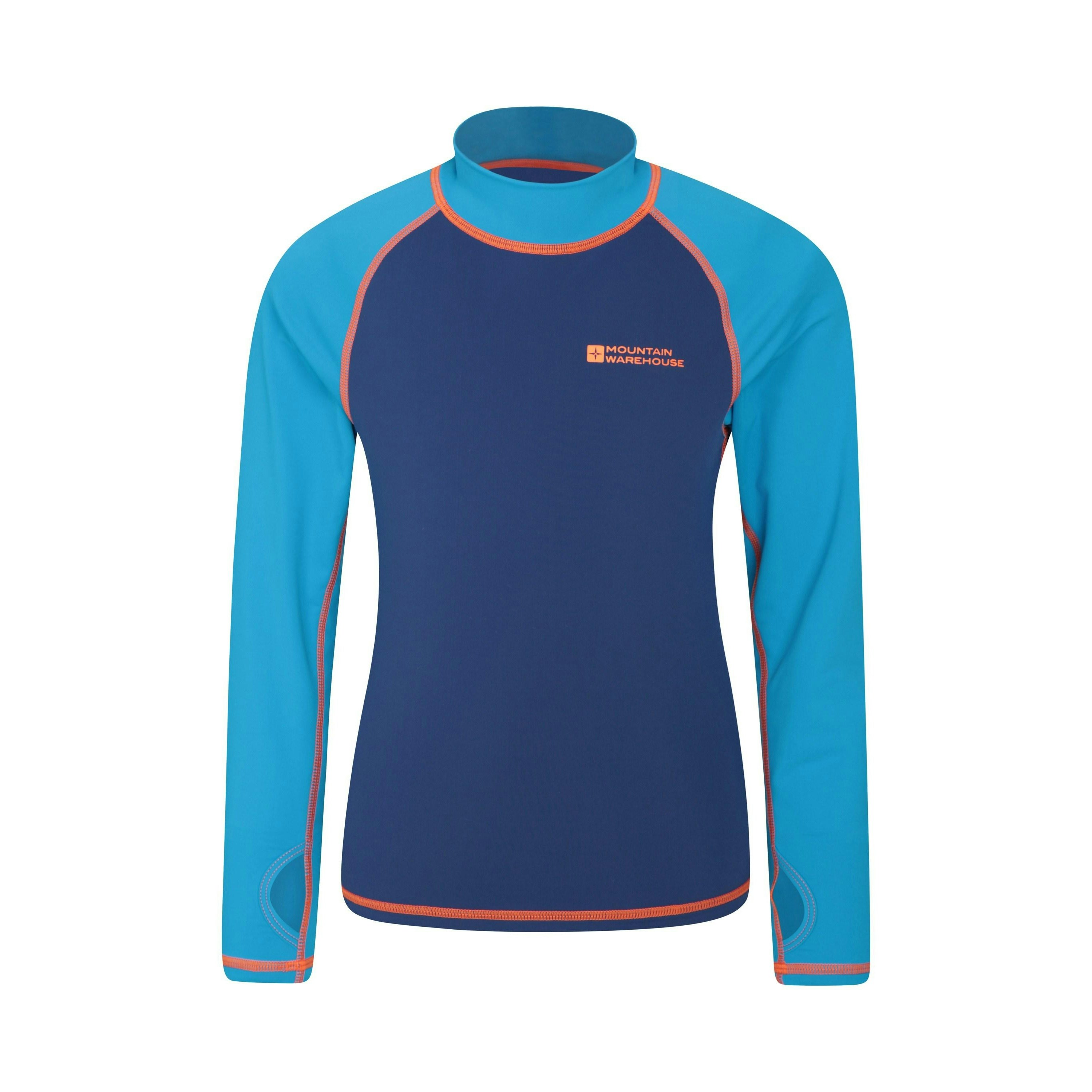 Mountain Warehouse Blue Childrens/Kids Long-Sleeved Rash Top - 11-12 Years