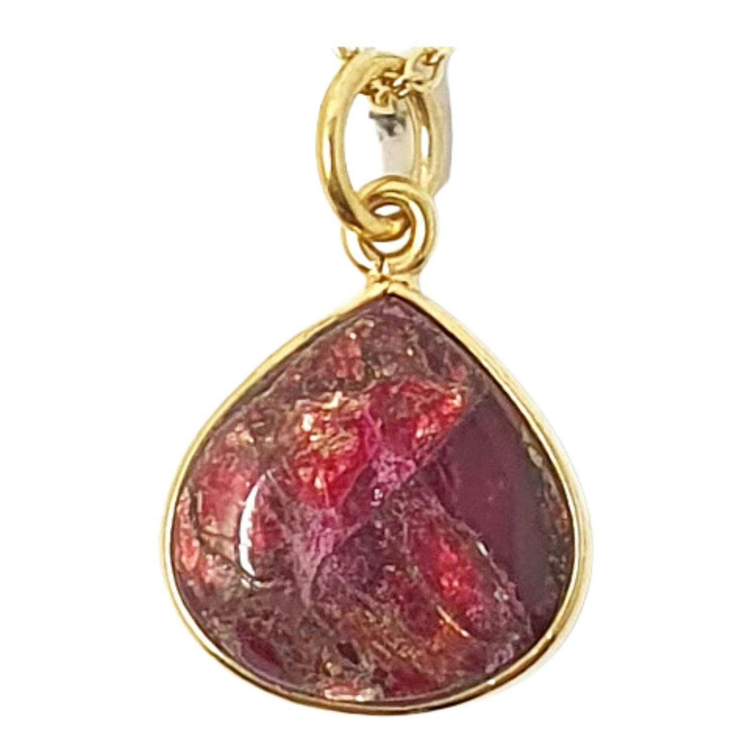 Harfi Gold 18Ct Vermeil Round Garnet Garnet January Birthstone Bezel Pendant