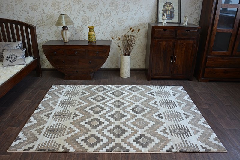 Rackhams Beige/Grey Argent Rug - 160Cm X 220Cm