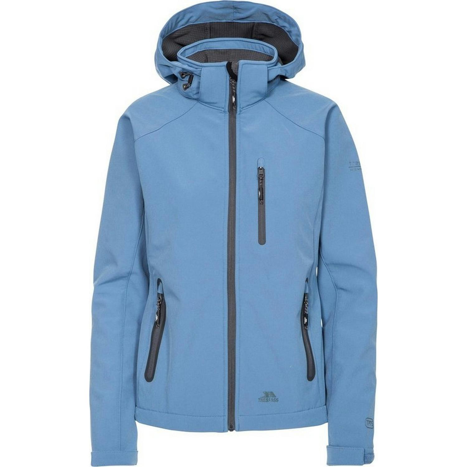 Trespass Women's Blue Bela Ii Waterproof Soft Shell Jacket - Denim - Xxl - Denim - 94% Polyester/4% Elastane/2% Tpu