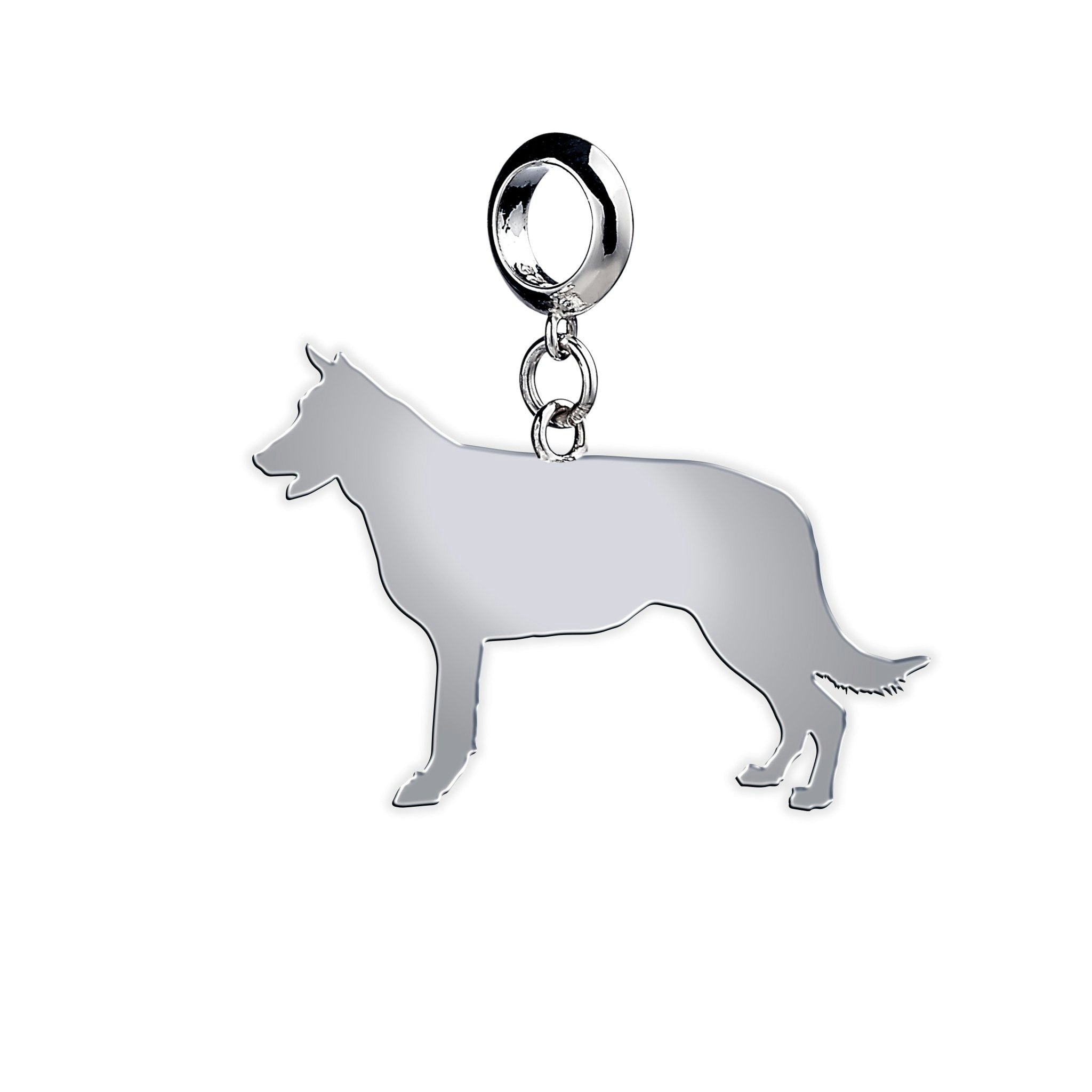 Mylee London Silver Belgian Shepherd Dog (Groenendael) Silhouette Charm - No - Slider Charm