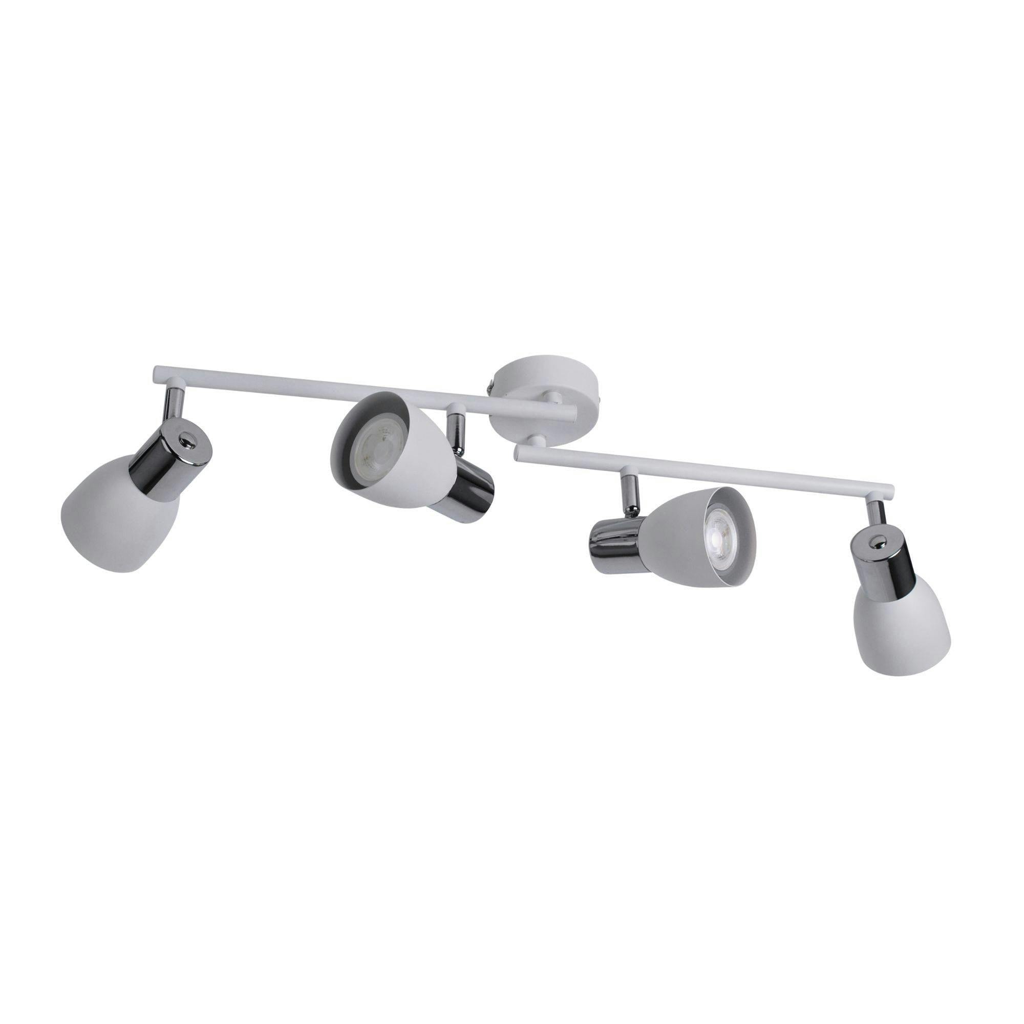 Rackhams White/Light Kirst Matt 4 Ceiling Spot Bar