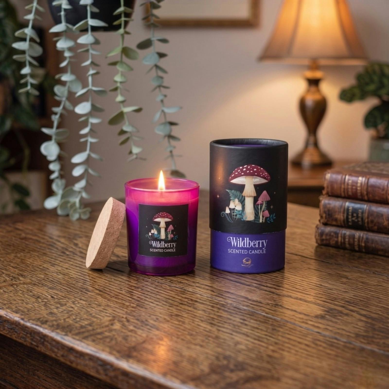 Kingsbury Gifts Purple Wildberry Scented Candle In Glass Jar