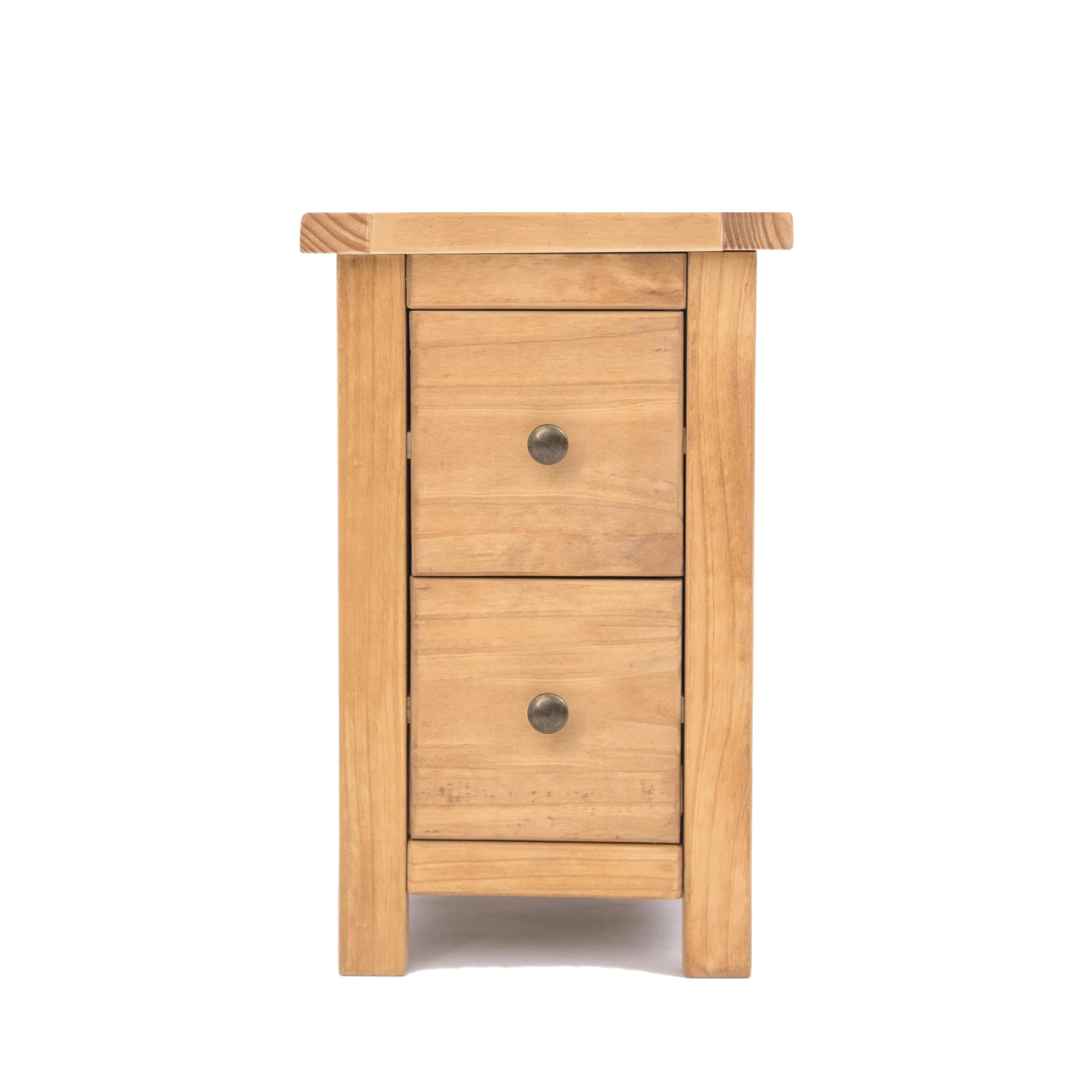 Rackhams Light/Brown Lugo 2 Drawer Petite Bedside Table