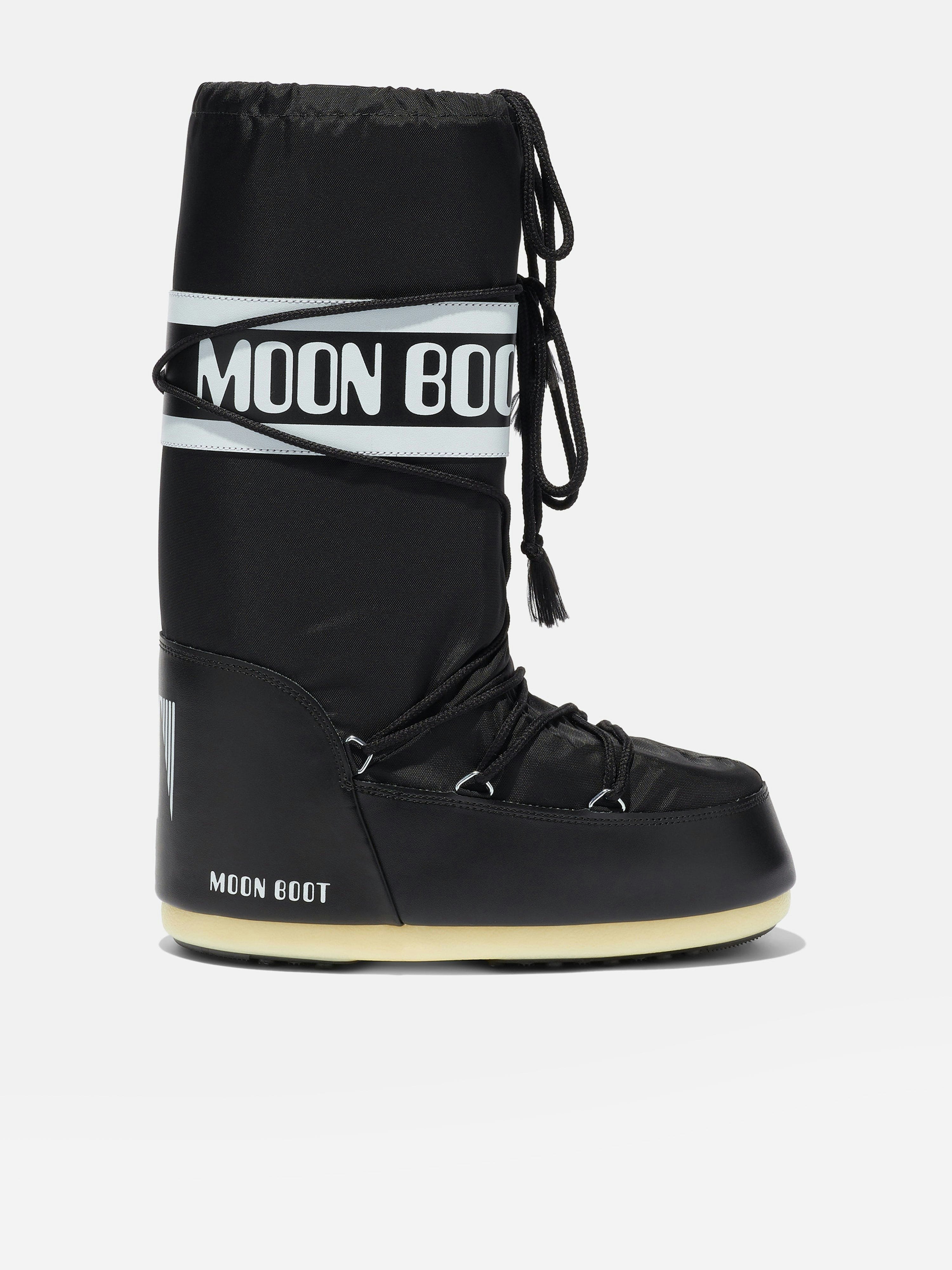 Moon Boot Unisex Kids Black Kids Icon Boots In - Eu 27 - 30 Uk 9 - 12