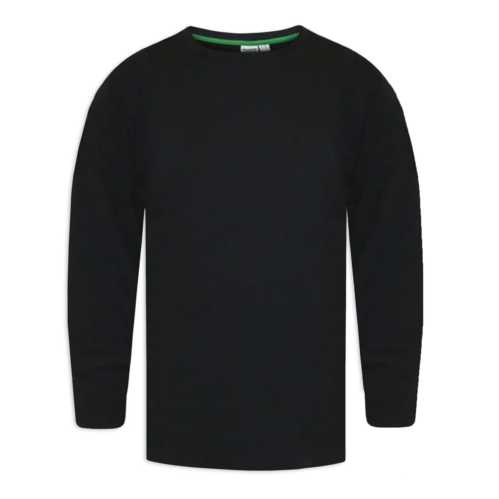 Duke Men's Black D555 Exeter Thermal Kingsize Long-Sleeved T-Shirt - 6XL - 50% Cotton/25% Polyester/25% Viscose