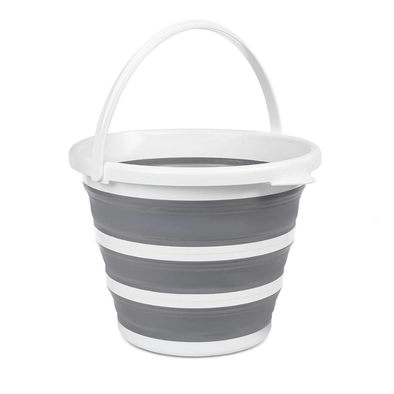 Olpro Grey/White 10L Collapsible Folding Bucket