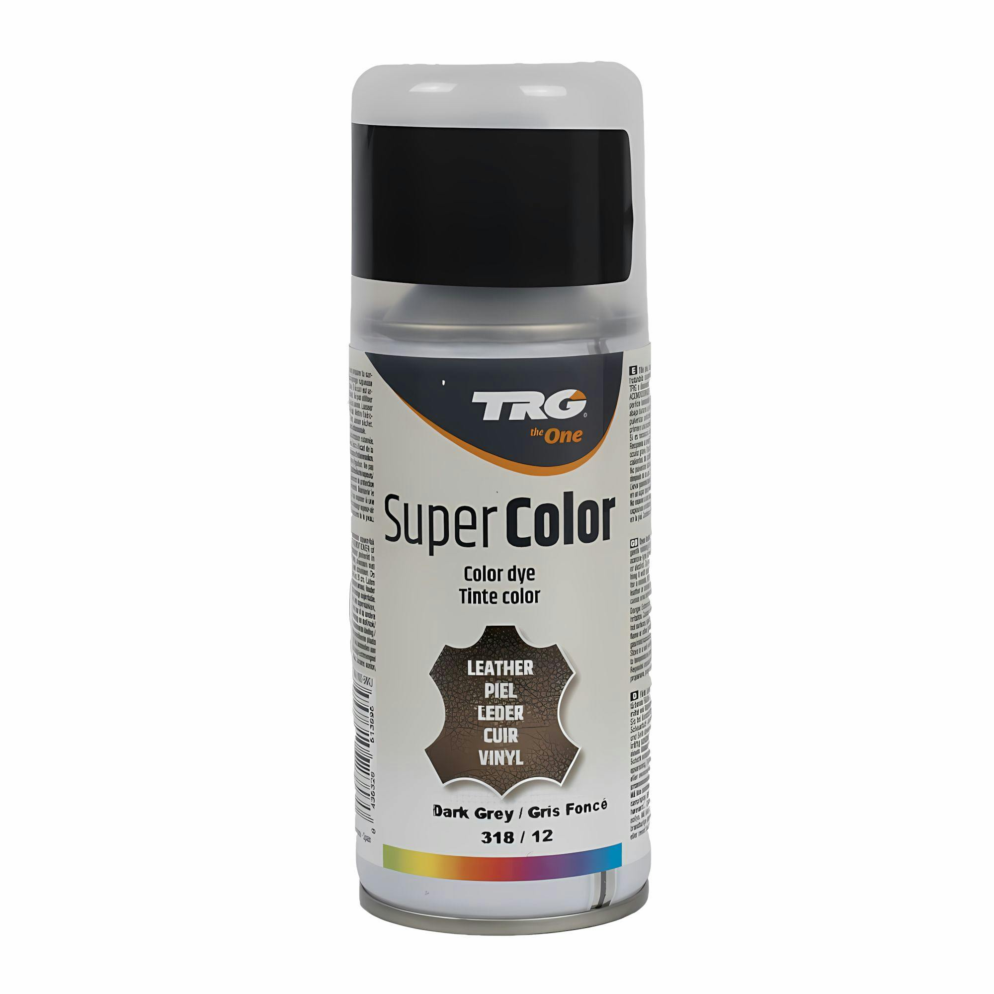 Rackhams Dark/Grey Super Colour Aerosol Paint - Leather And Vinyl Recolouring 150Ml