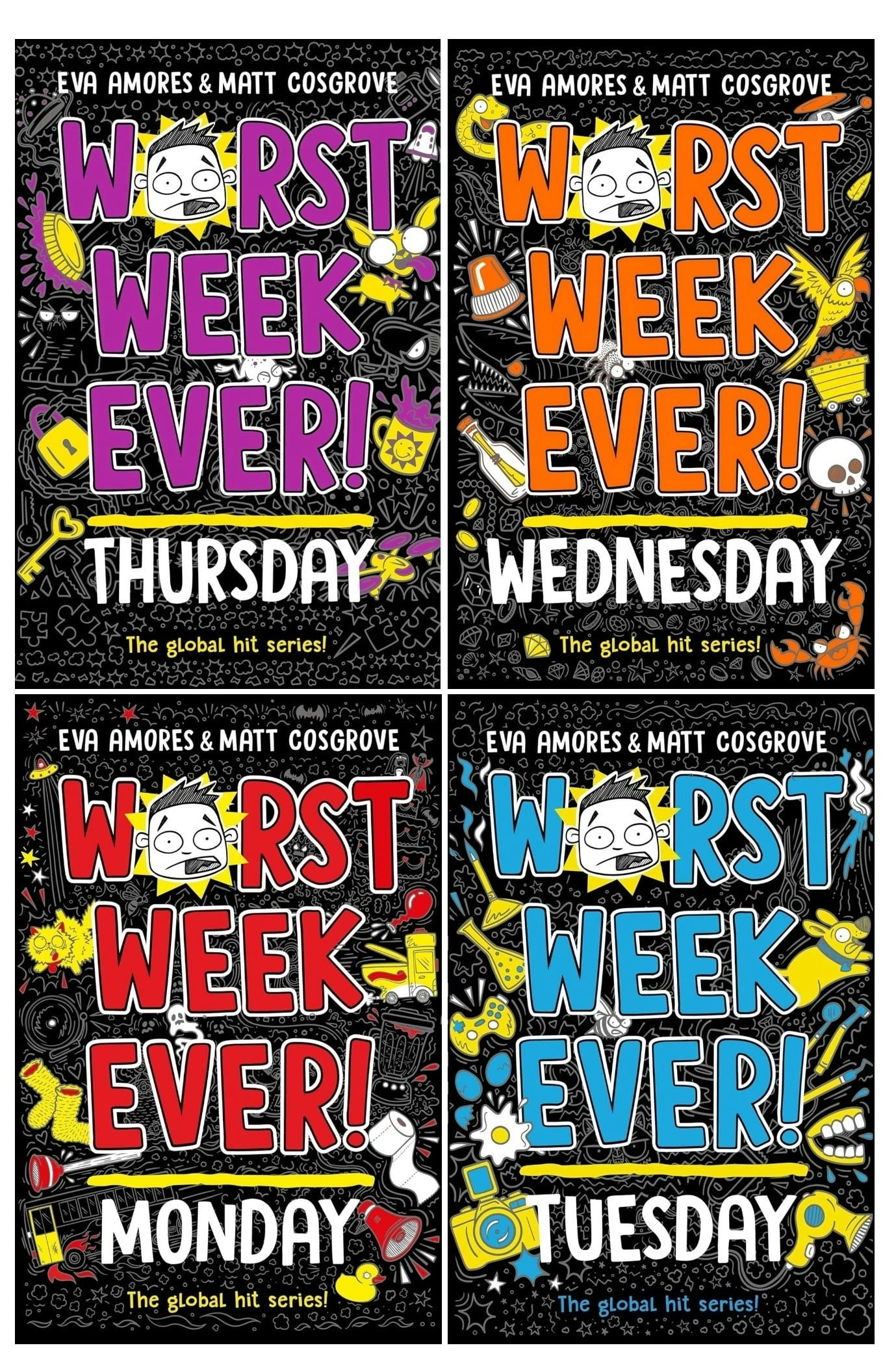 Simon & Schuster Ltd Worst Week Ever! Series 4 Books Collection Set (Monday, Tuesday, Wednesday, Thursday)