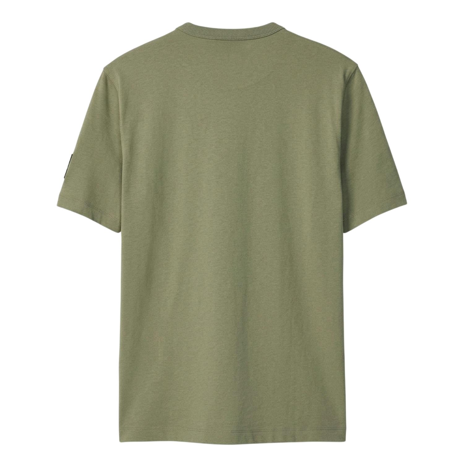 Calvin Klein Men's Green Badge Crew Neck Regular T-Shirt - Deep Lichen - Xxl - Deep Lichen - 100% Cotton