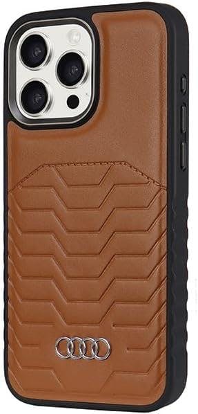 Audi Brown Synthetic Leather Hard Case With Magsafe For Iphone 15 Pro Max 6.7" - Au-Tpupcmip15pm-Gt/D3-Bn