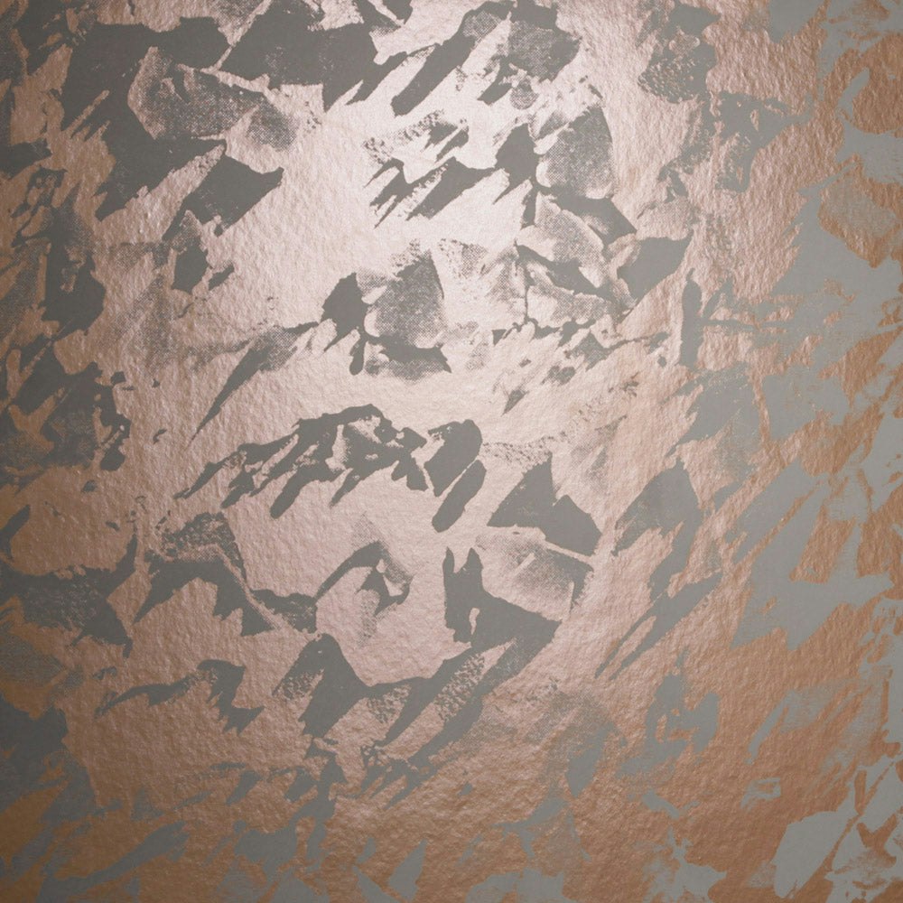 Rackhams Grey Desert Copper Rose And Battleship Wallpaper - 10M Roll