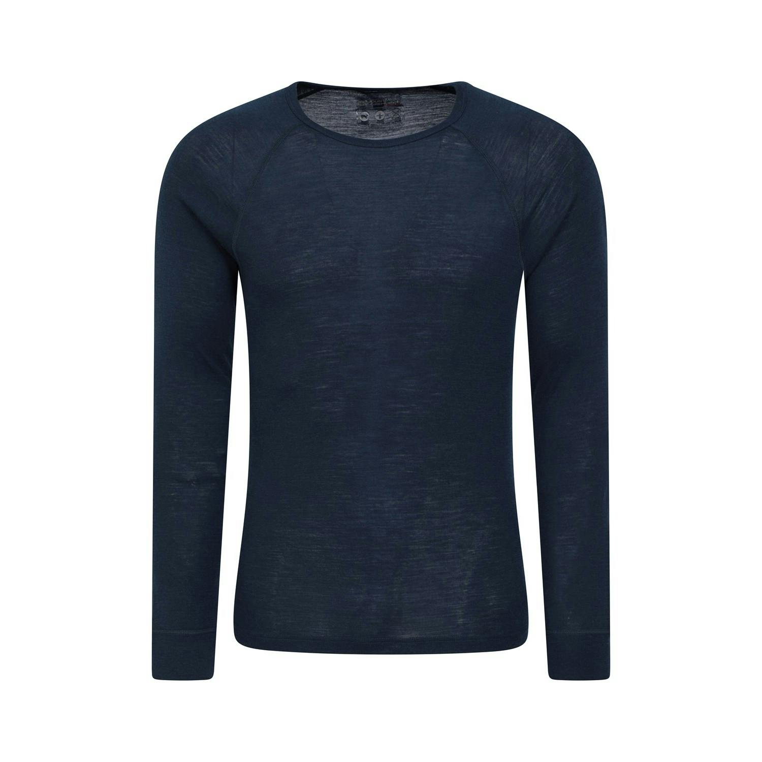 Mountain Warehouse Men's Merino Wool Thermal Top - Navy - 3XL - Navy - 80% Merino Wool/20% Polyester