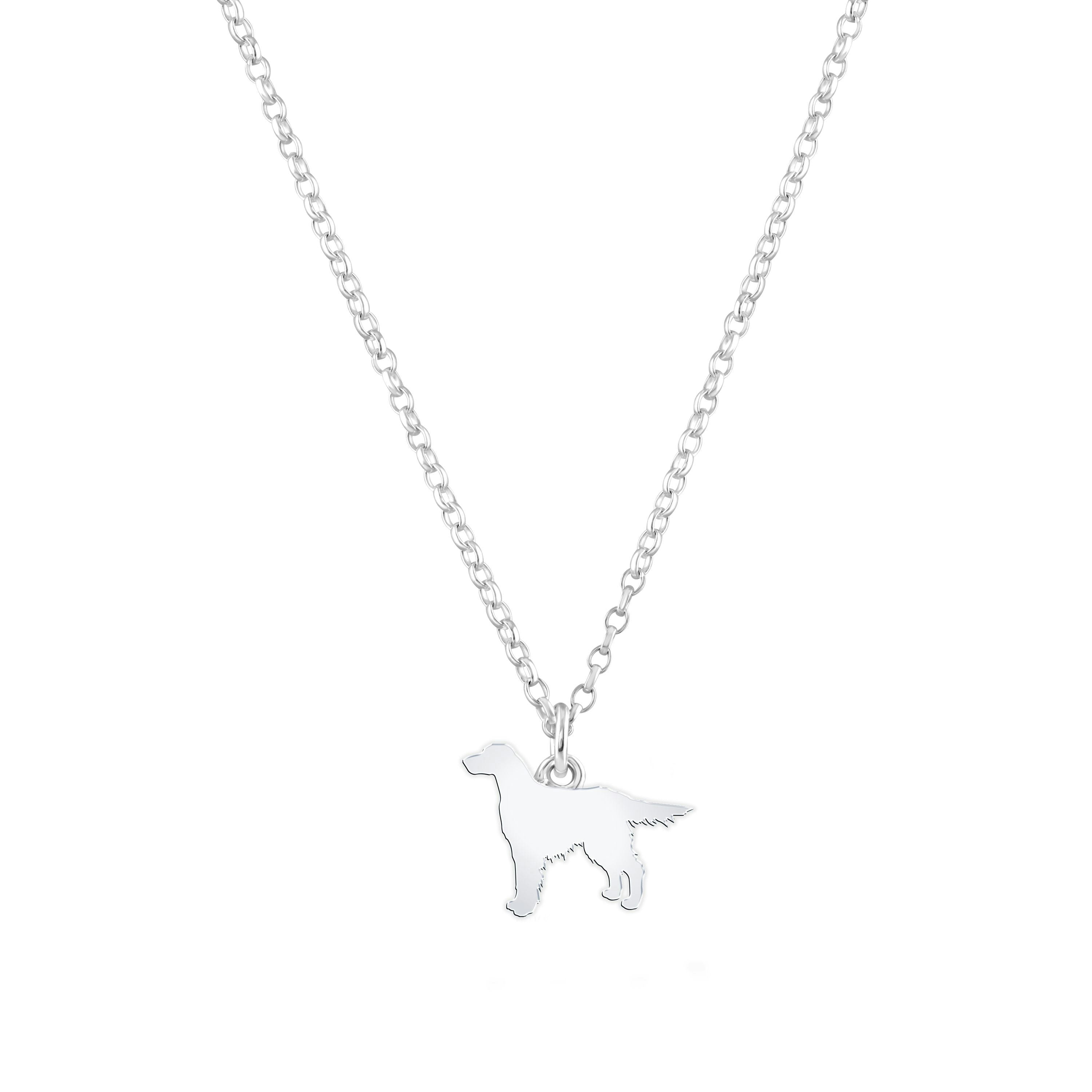Mylee London Silver Irish Setter Silhouette Necklace - Personalised - No