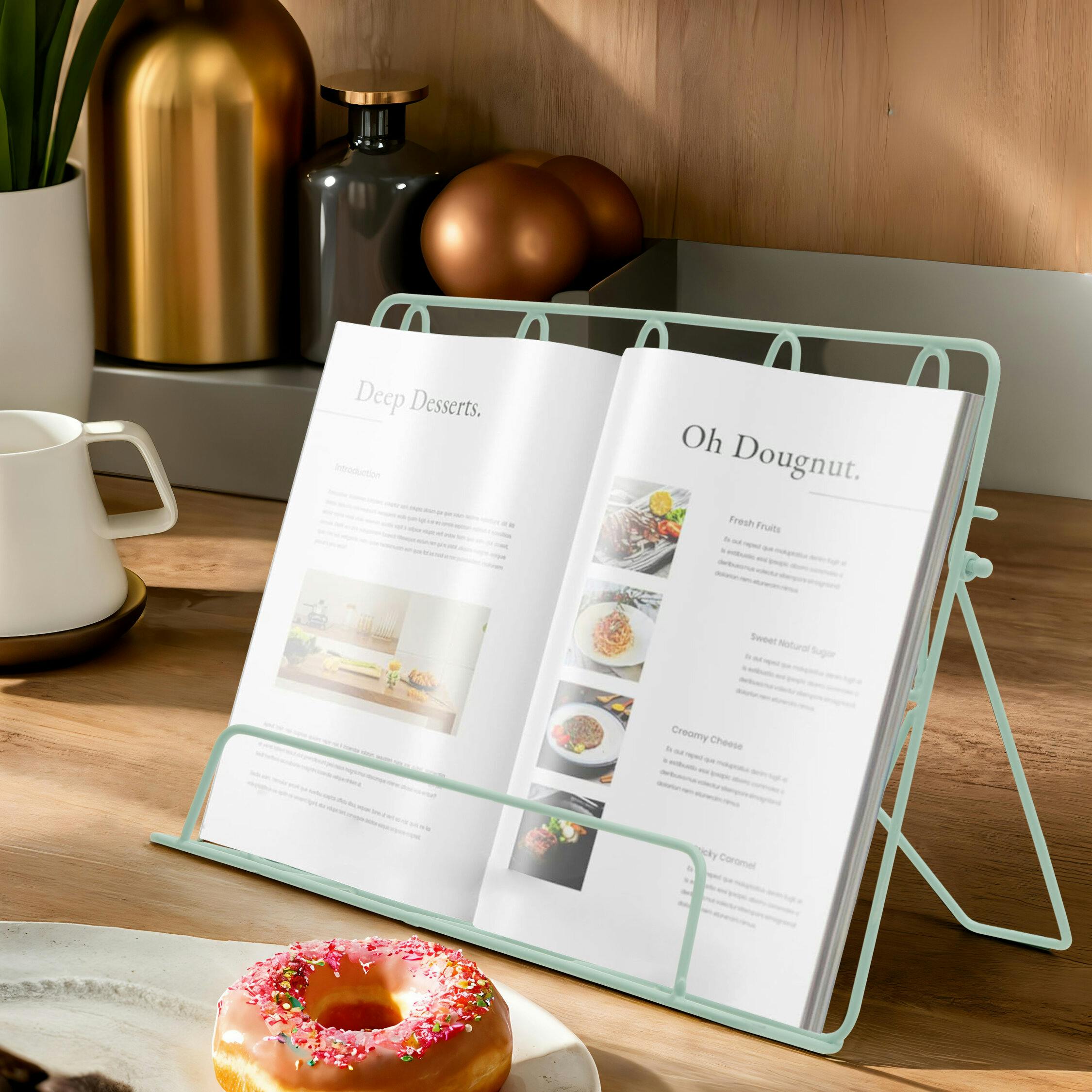 Premier Housewares Vertex Pastel Green Finish Cookbook Stand - Image 2