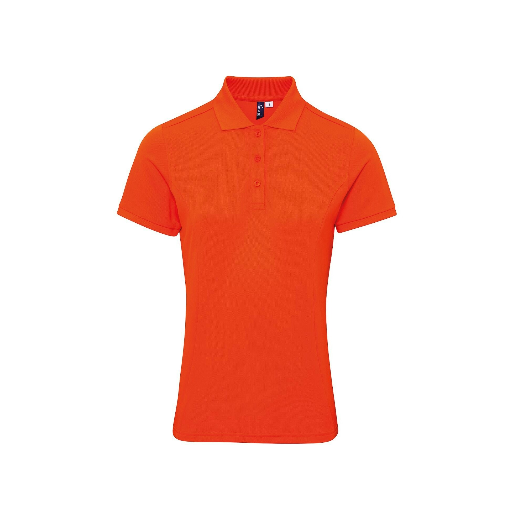 Premier Unisex Womens/Ladies Coolchecker Plus Piqu Polo With CoolPlus (Orange) - Size Small - Image 3