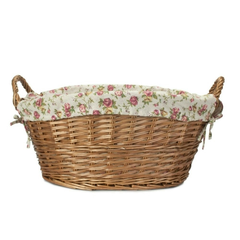 Red Hamper Red/Light Hamper Steamed Laundry Baskets With Garden Rose Lining