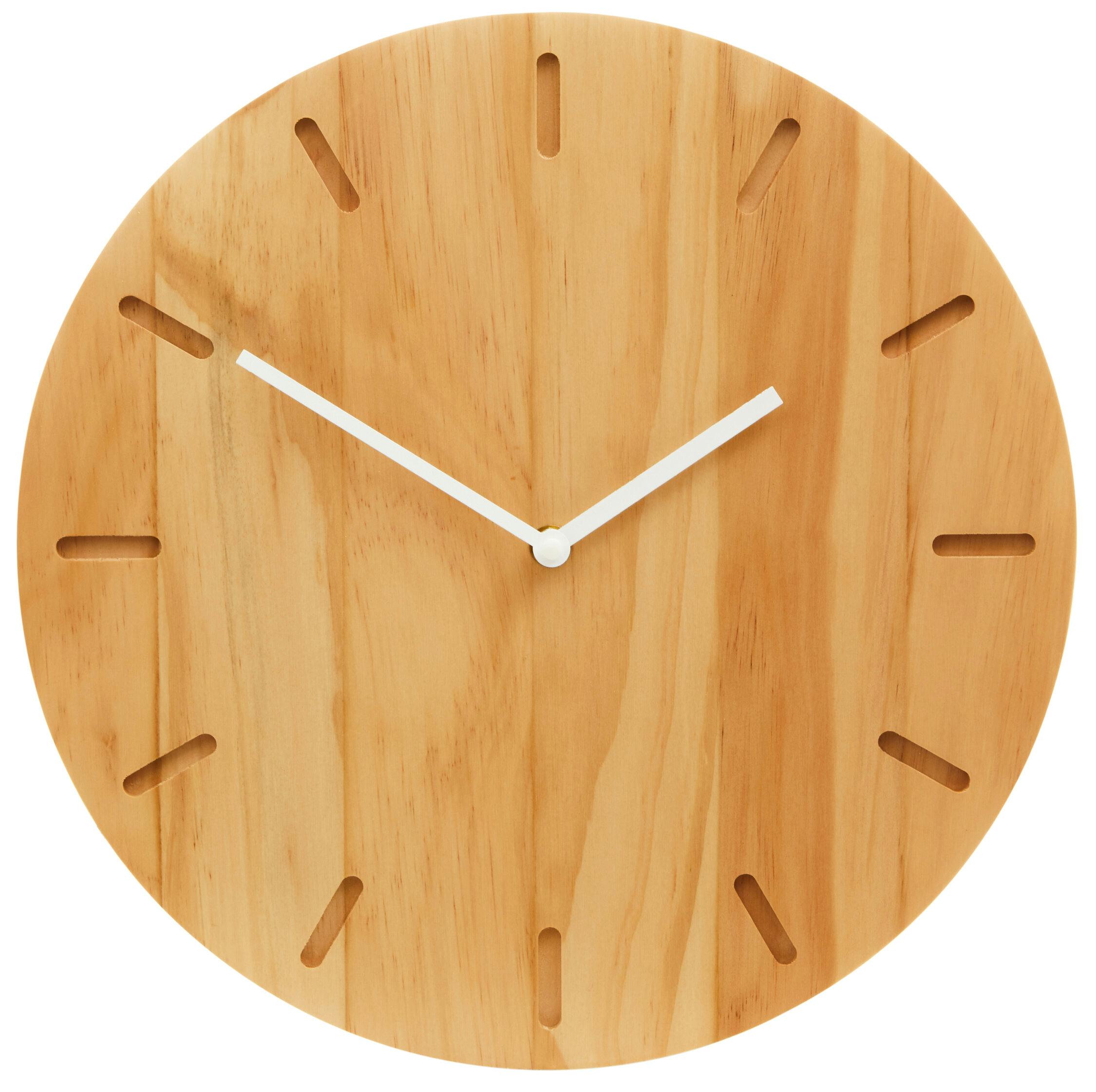 Premier Housewares Rustic Natural Wood Effect Wall Clock, Contemporary Wall Clock, Precised Time Keeping Wall Clock For Outdoor - Image 4