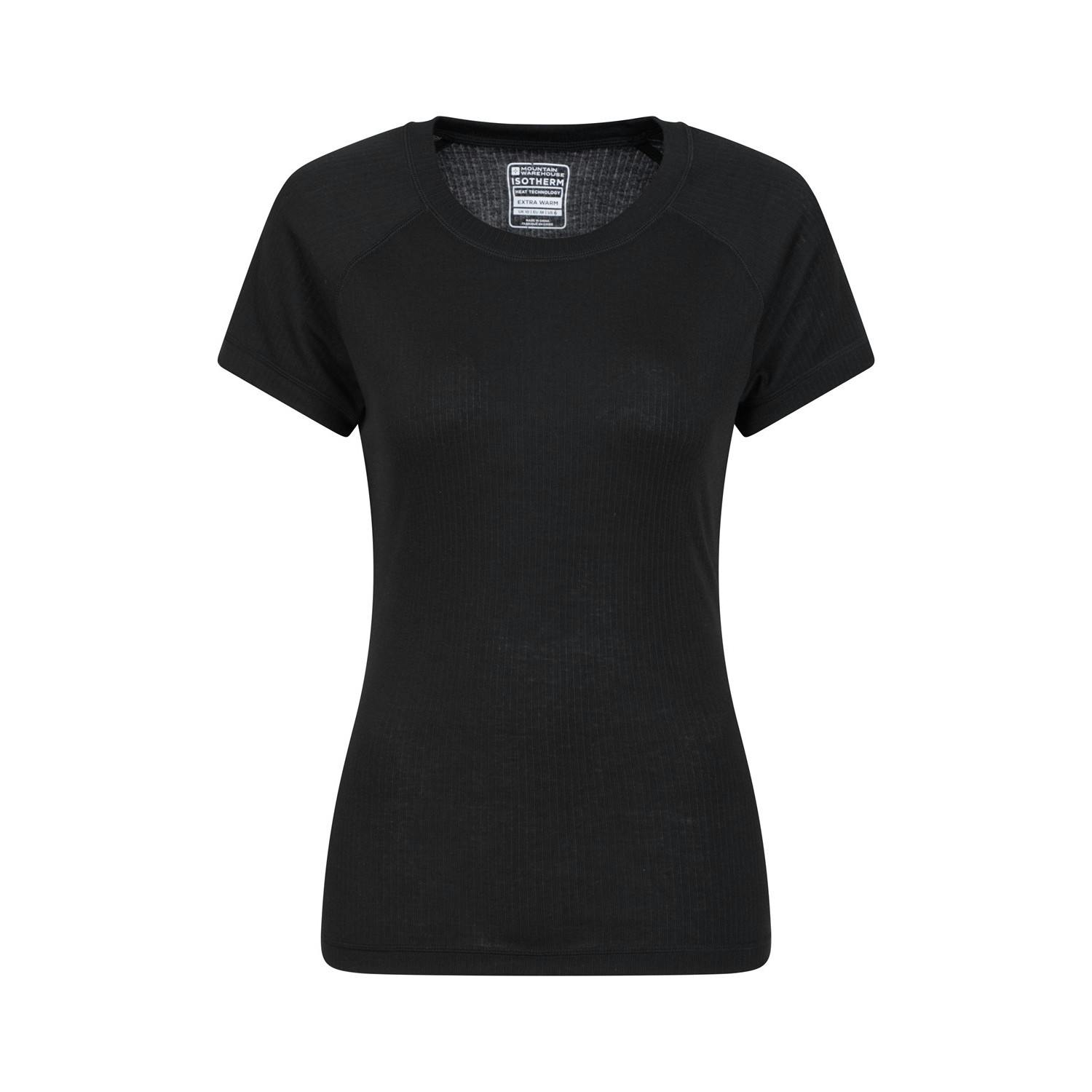 Mountain Warehouse Women's Black Talus Thermal Top - 10 Uk - 100% Polyester