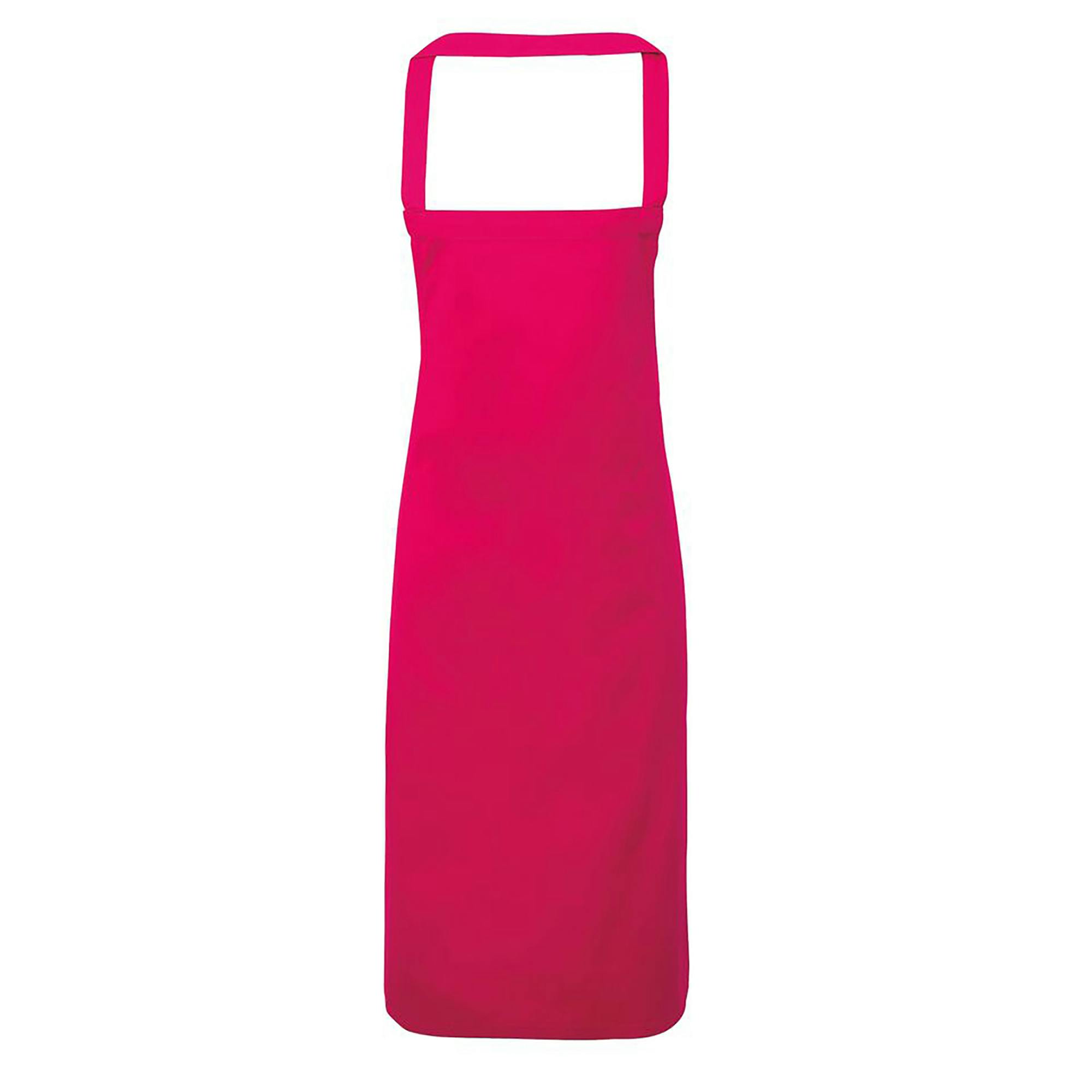 (One Size, Hot Pink) Premier Ladies/Womens Slim Apron (No Pocket) / Workwear - Image 2