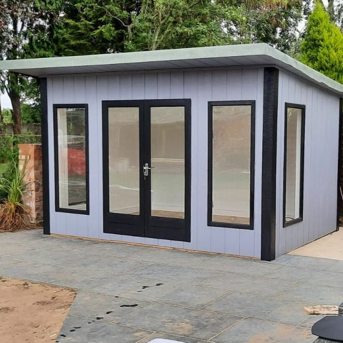 Rackhams Light 12X8 Insulated Garden Studio Office Pent Roof