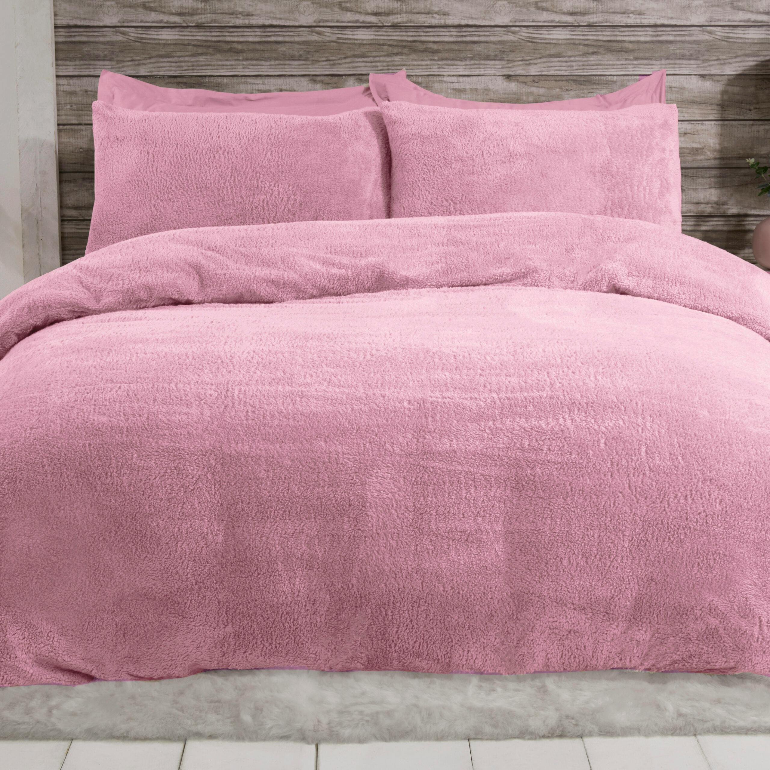 Rackhams Mauve Teddy Plain Duvet Cover And Pillowcase Set - King (220Cm X 235Cm)