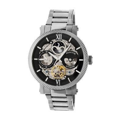 Heritor Automatic Men's Silver/Black Aries Skeleton Dial Watch