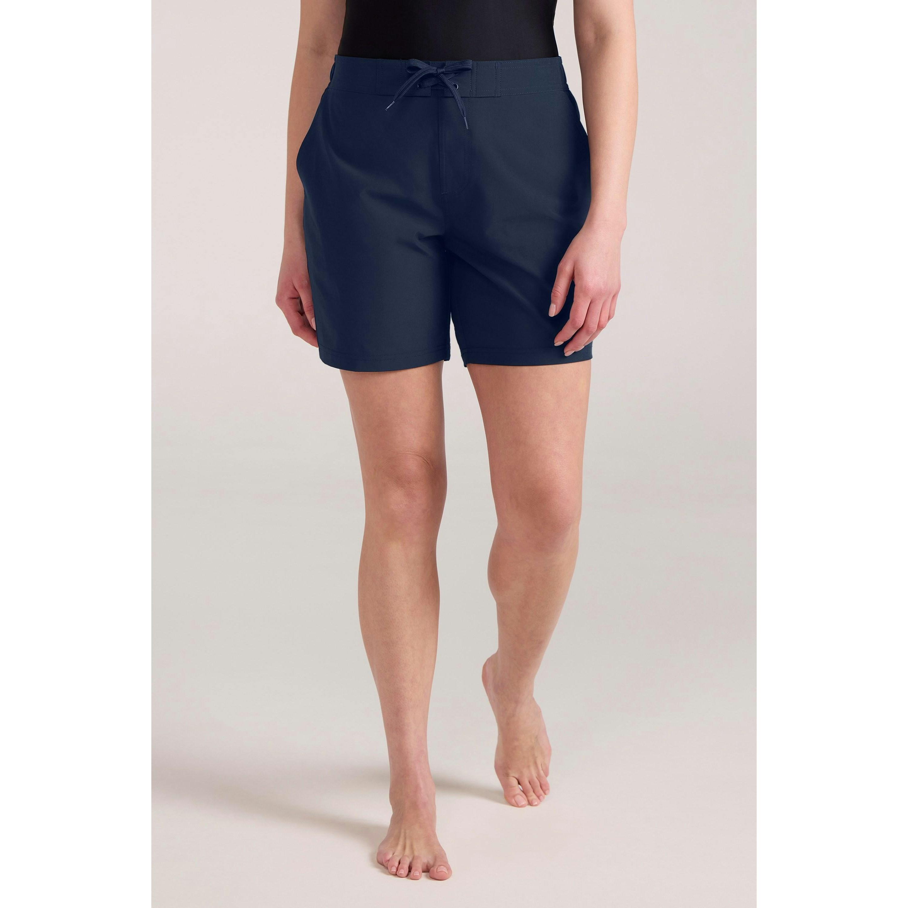 Mountain Warehouse Women's Dark/Blue Quick Dry Long Length Boardshorts - 16 Uk - 90% Polyester/10% Elastane