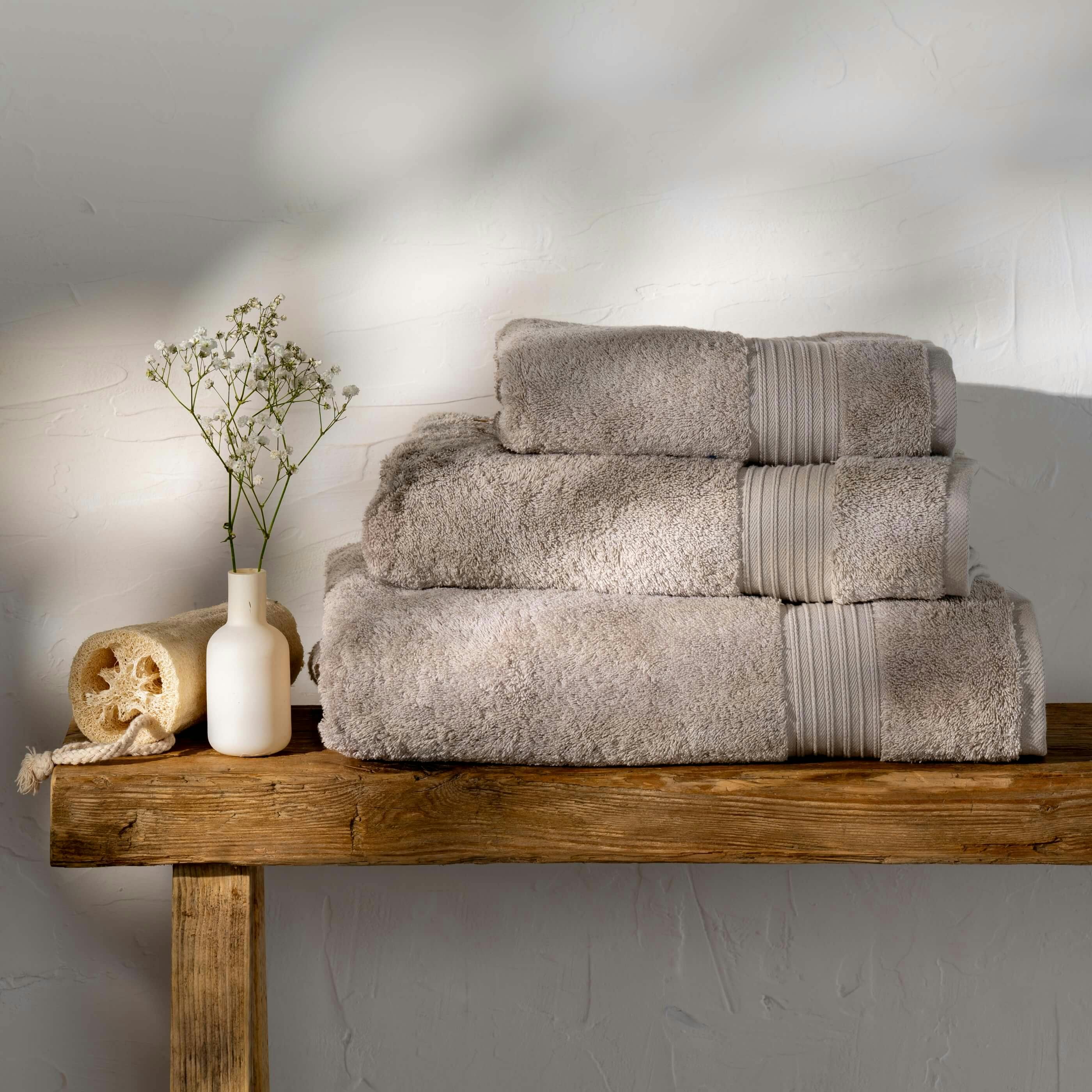 Rackhams Green Taupe Egyptian Cotton Bath Towels - Single