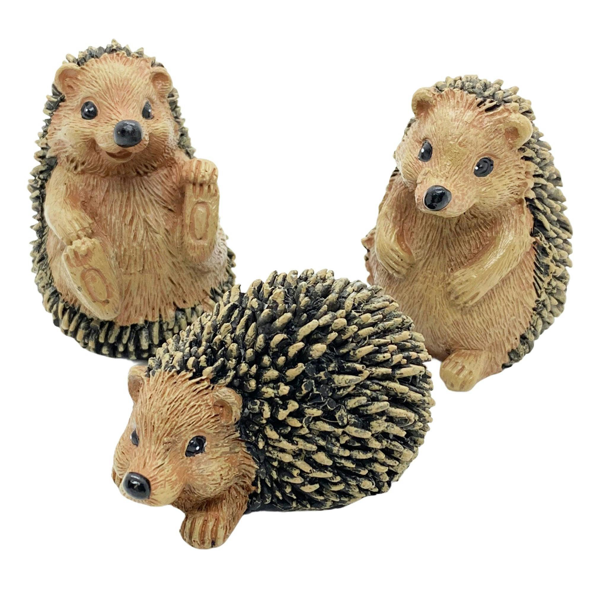 Rackhams Set Of 3 Hedgehog Garden Animal Ornaments