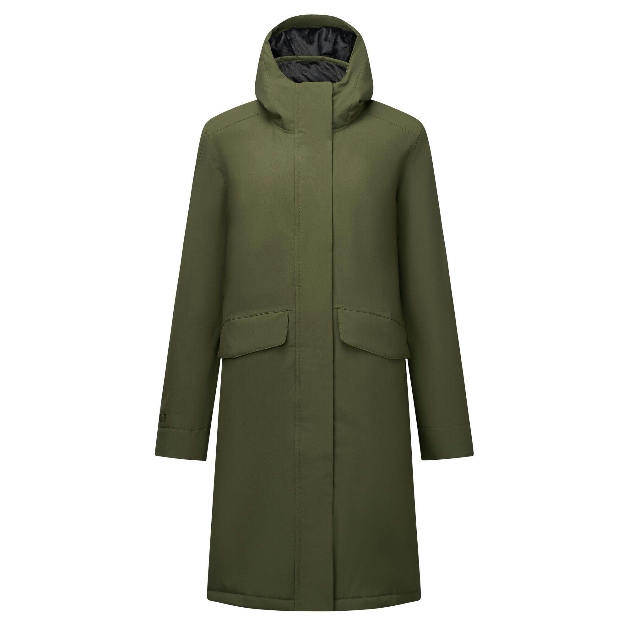 Regatta Women's Dark/Black Ramona Waterproof Jacket - Khaki/ - 8 Uk - Khaki/ - 100% Mixed