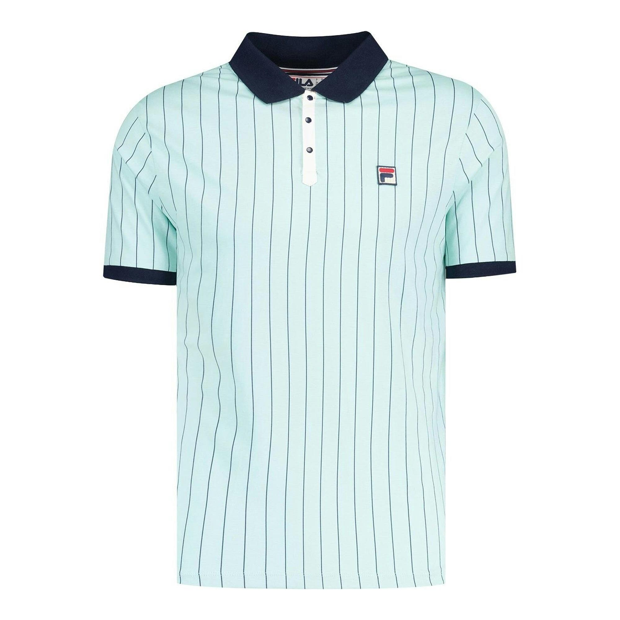 Fila White Bb1 Classic Striped Polo Shirt Surf Spray/Fila Navy/ - Xxl