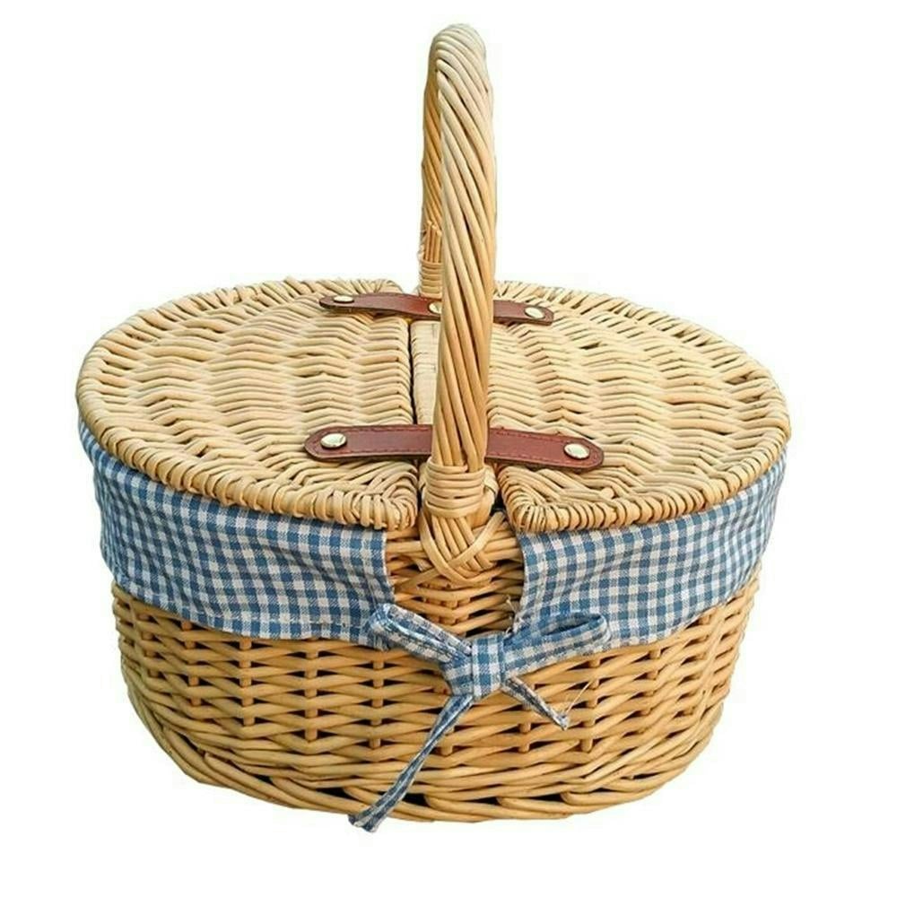 Rackhams Blue Childs Wicker Shopping Basket With Lining