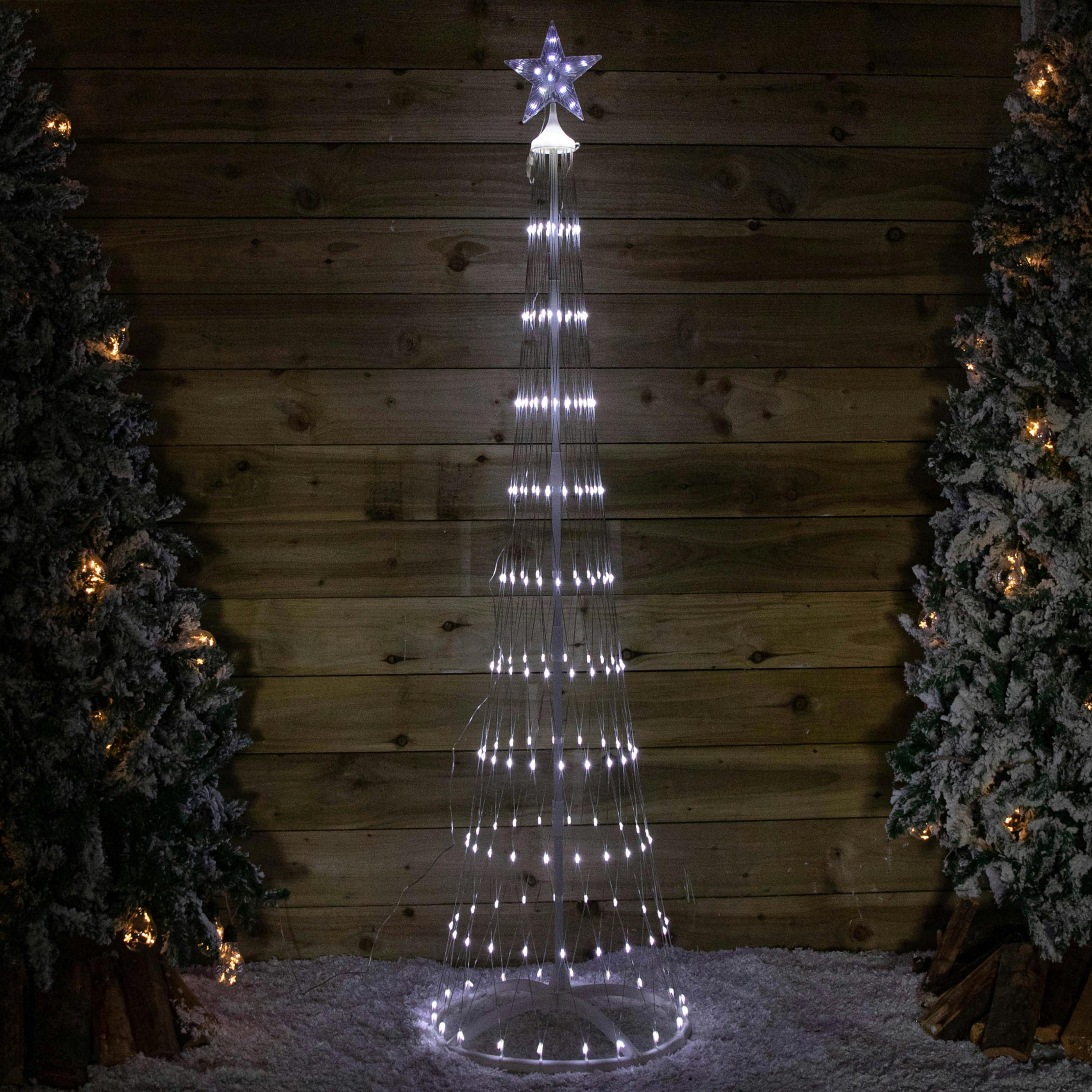 Samuel Alexander 2.5m White LED Cone Christmas Tree - 320 Lights - Timer Function - Image 4